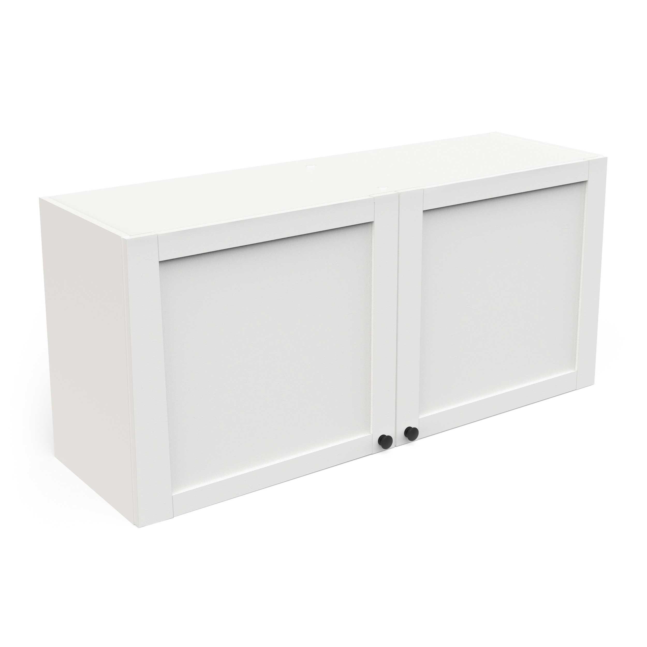 Meuble haut Cottage - 37x120x55 cm - Blanc/panneau d'aggloméré