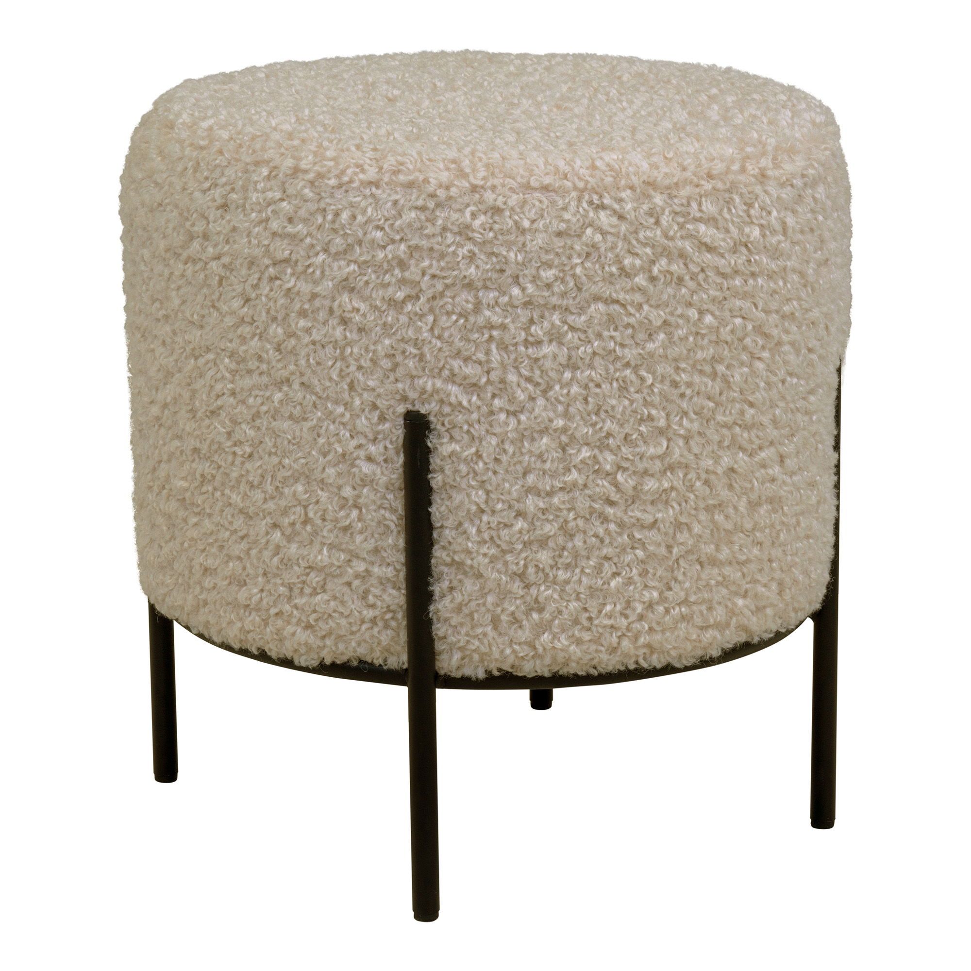 Pouf Alford - Ø35x37cm - beige