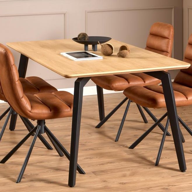 Table de salle à manger Cadiz - 160x90x75cm - décor chêne