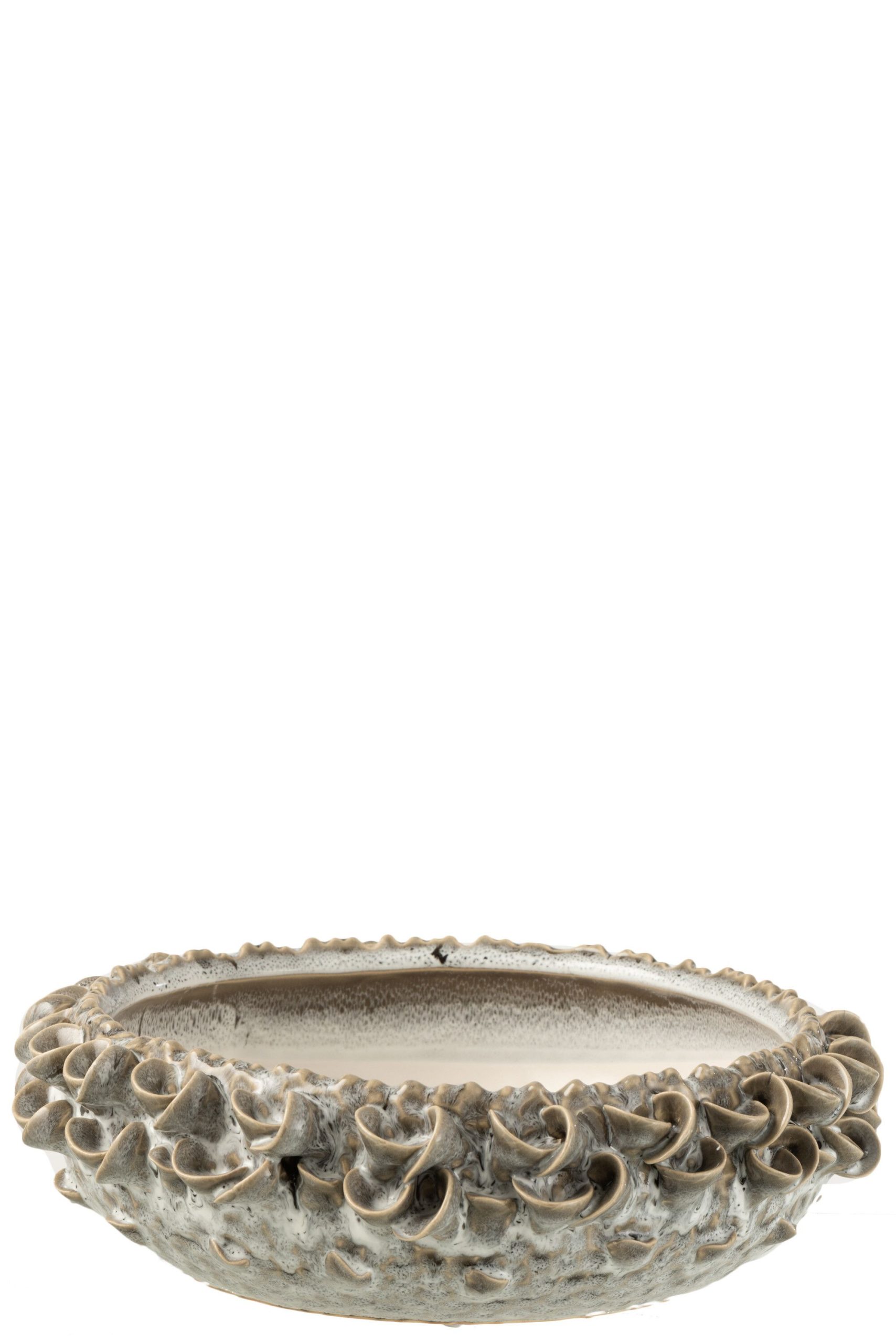 Plat vida rond ceramique gris/bleu