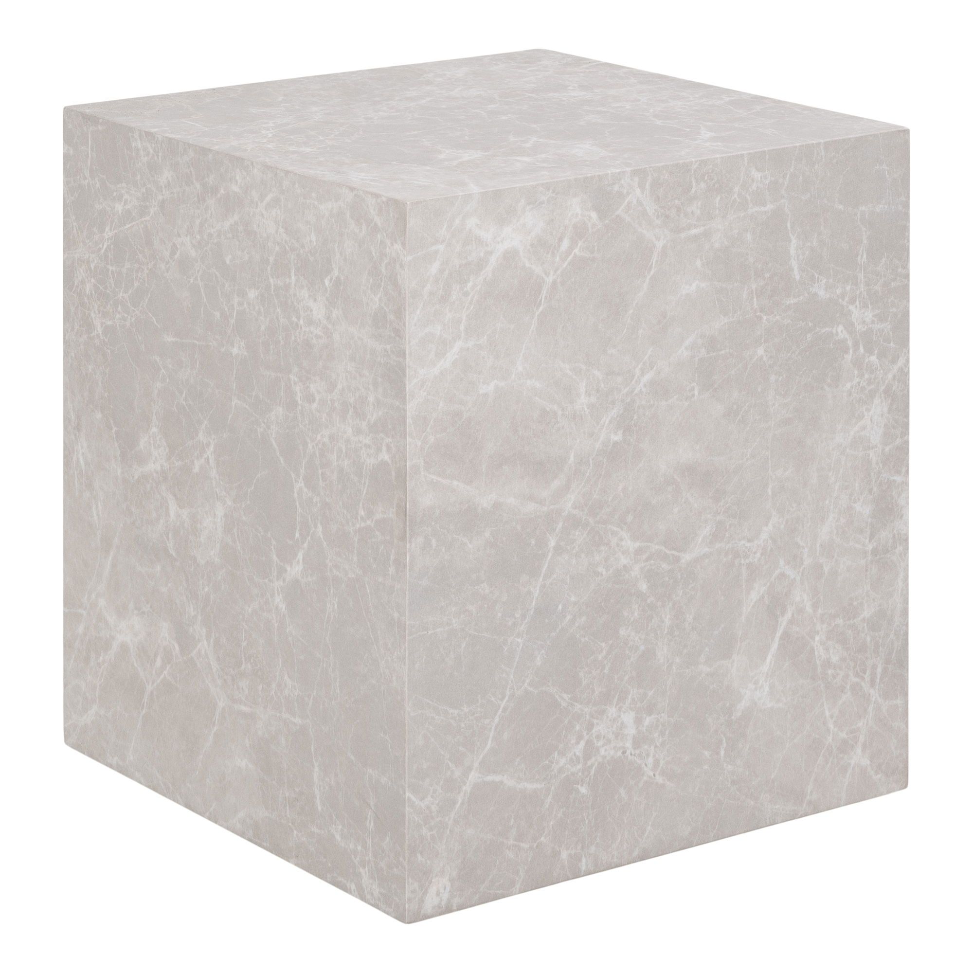 Table d'appoint en marbre de Prague - Beige 40x40x45 cm