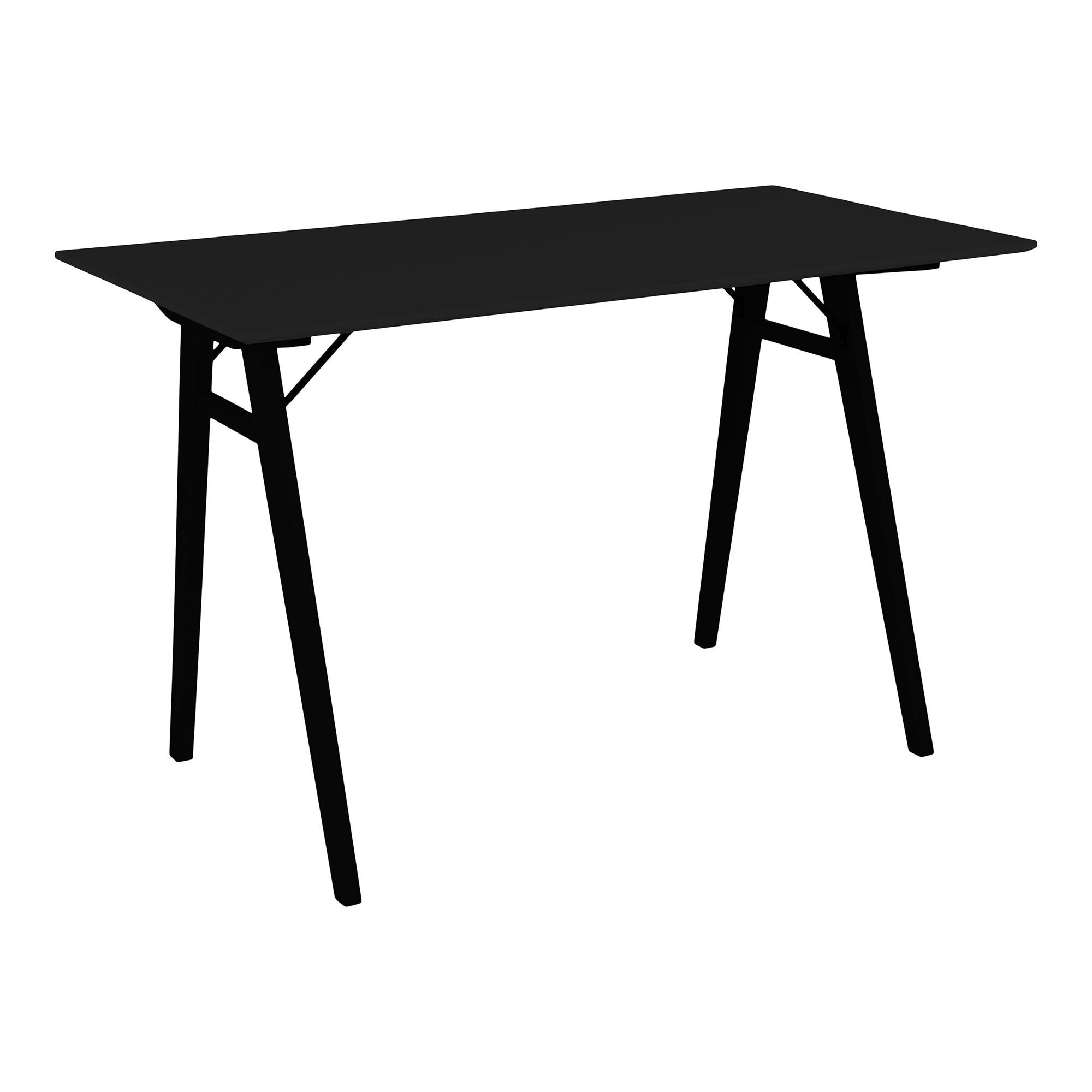 Bureau noir Vojens - 120x60x75 cm | MDF, bois d'hévéa