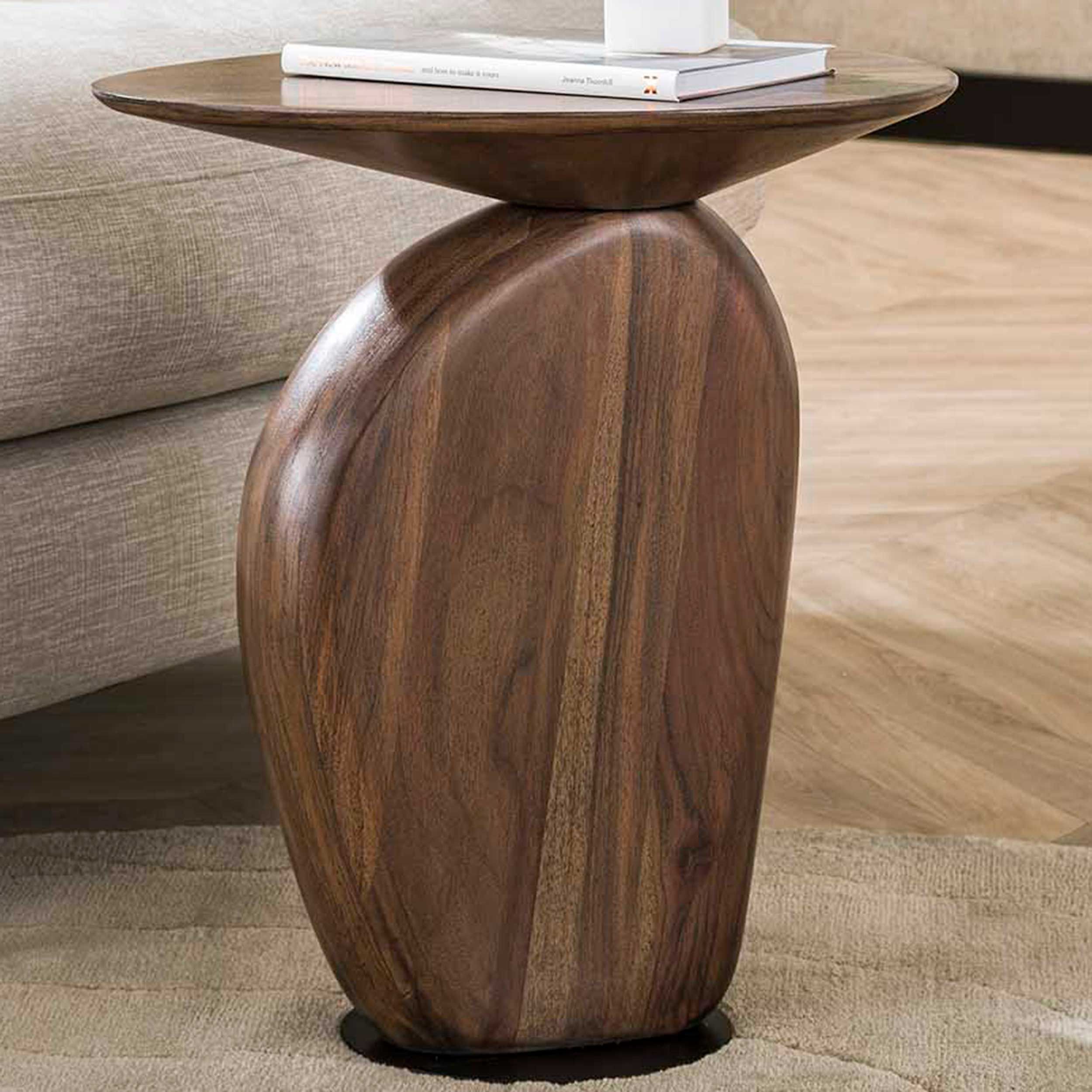 Art Solid Acacia Side Table - Warm Brown Finish" (Table d'appoint en acacia massif)