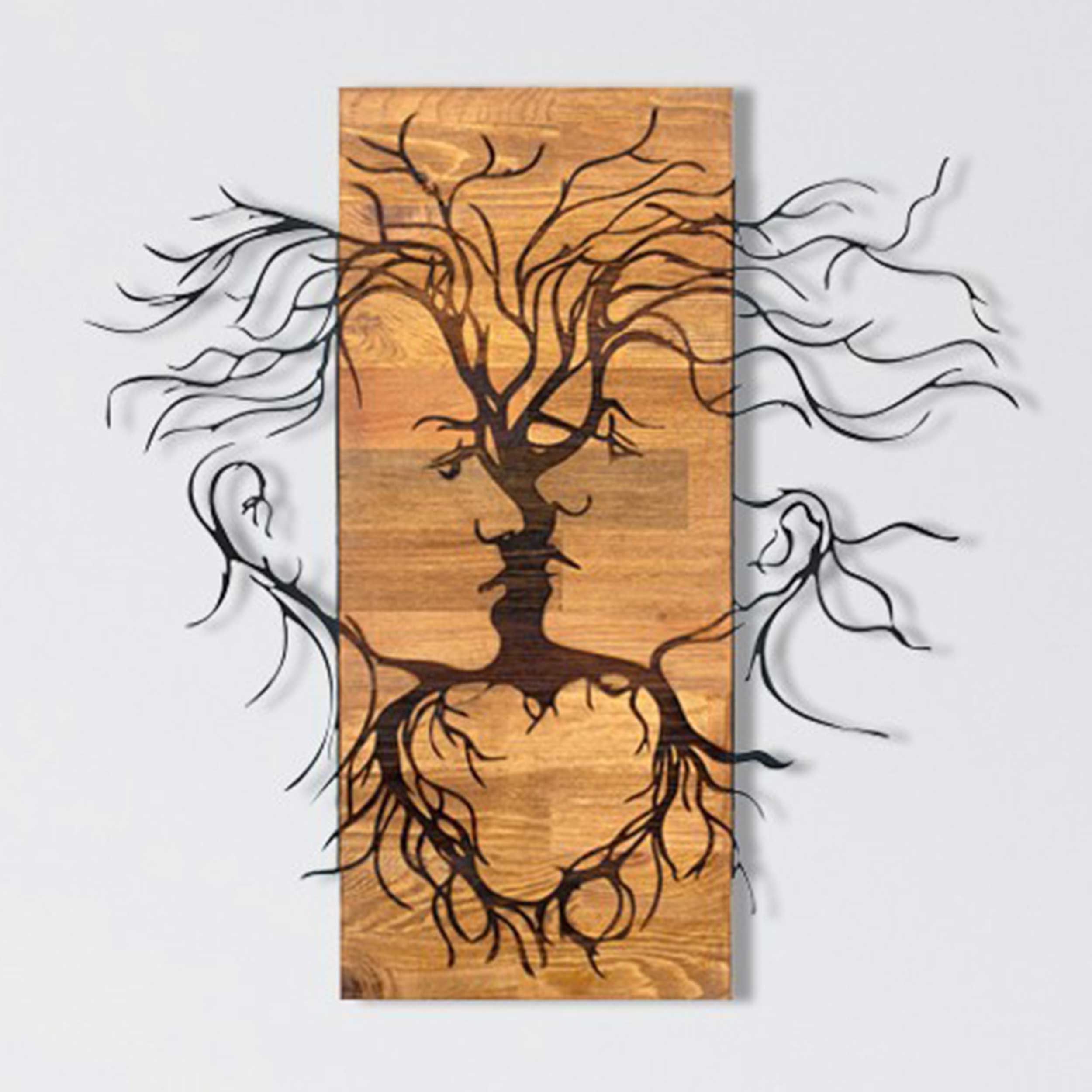 Décoration murale Wallity Arbre - métal/noyer