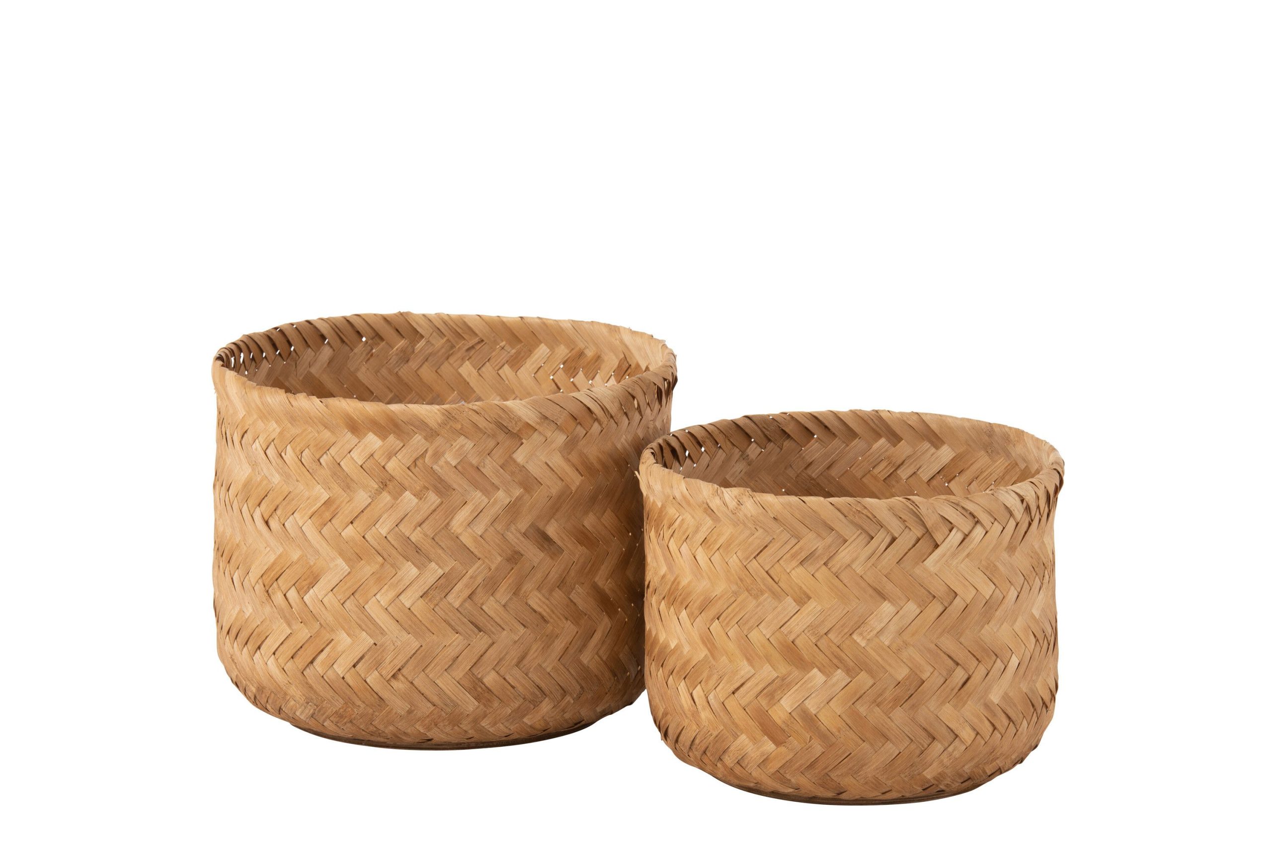 Set de deux paniers bamboo naturel