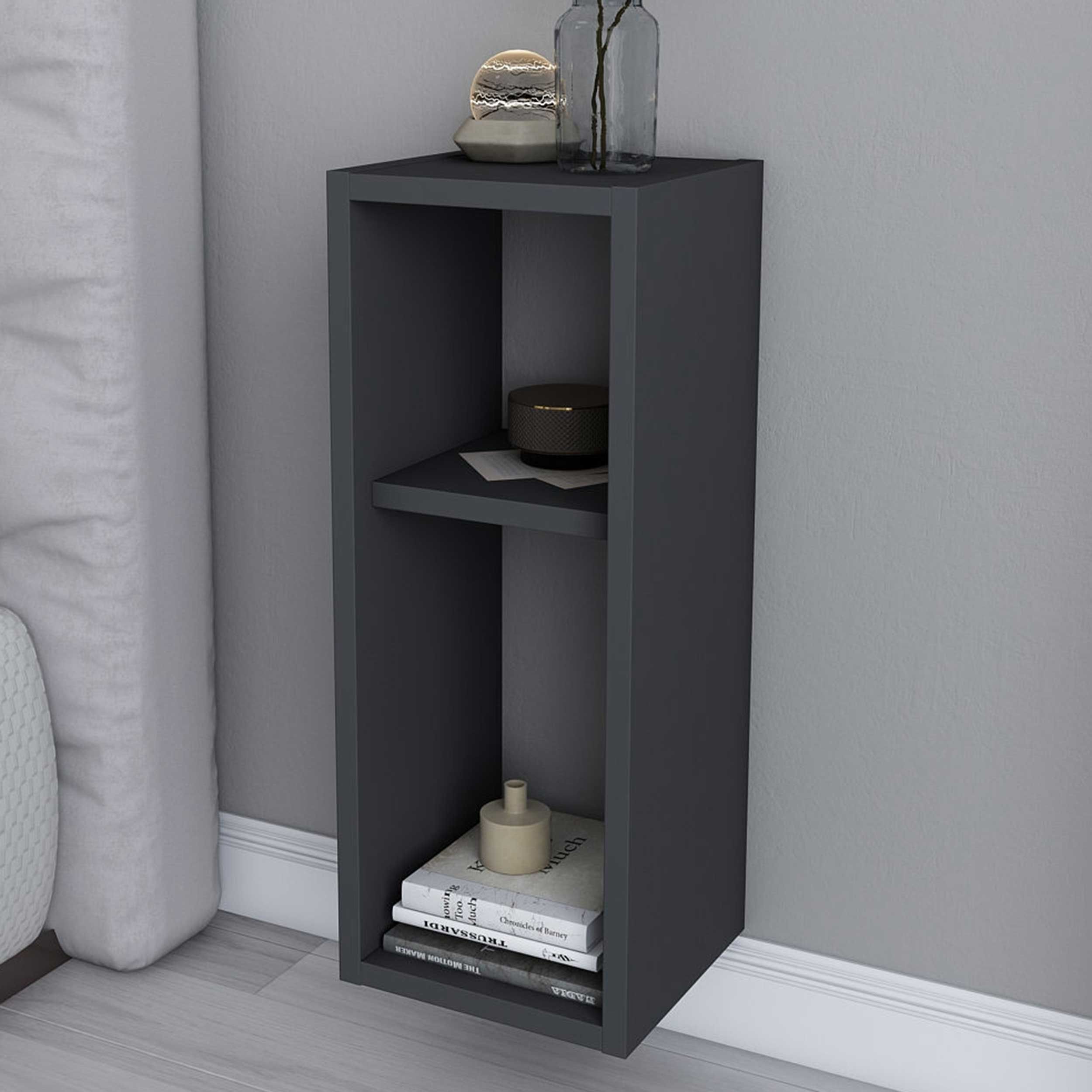 Table de chevet Noano - 22x23x60 cm - MDF - anthracite