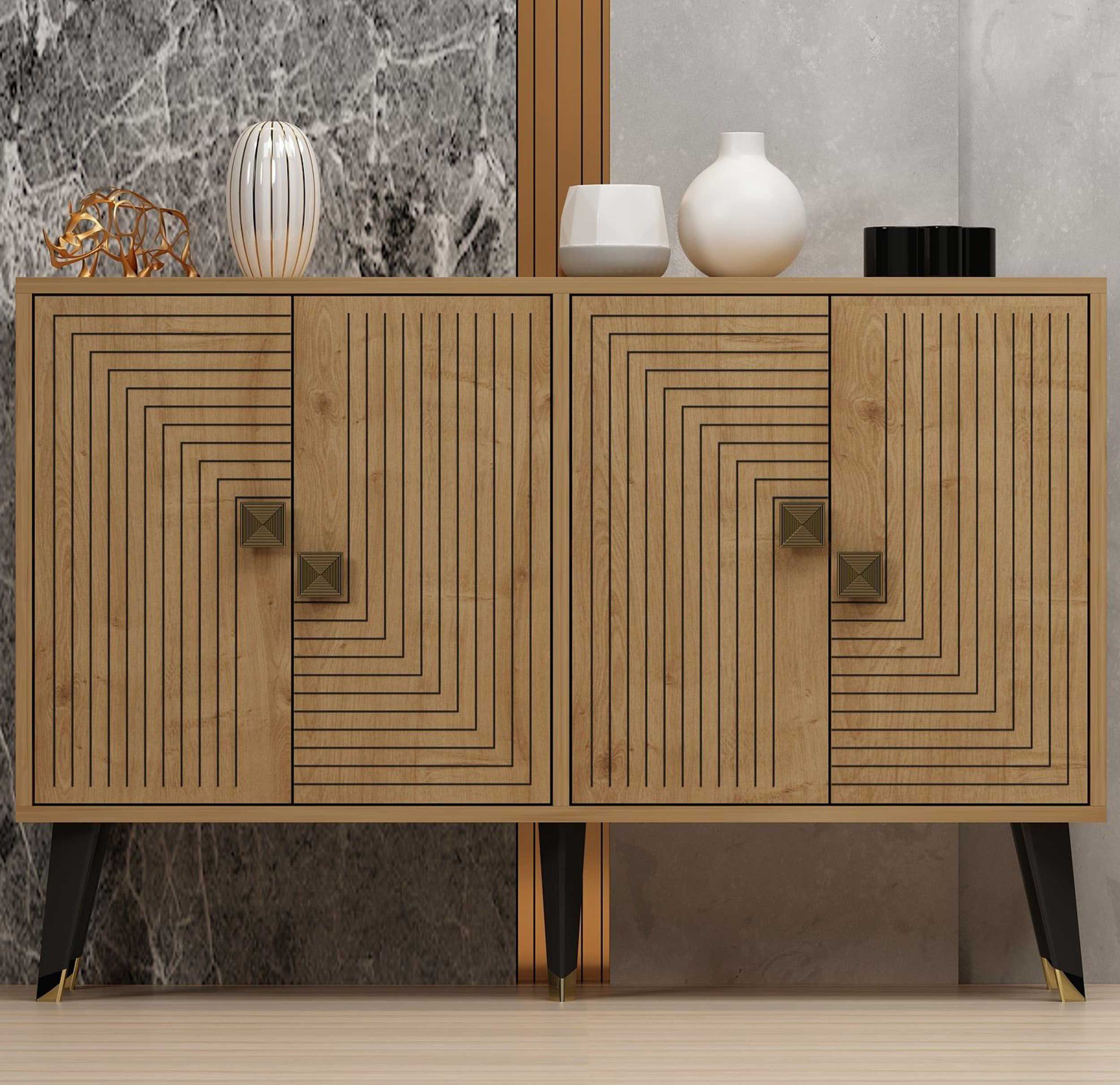 Ahart Console | 100 % MÉLAMINE | Chêne saphir Or