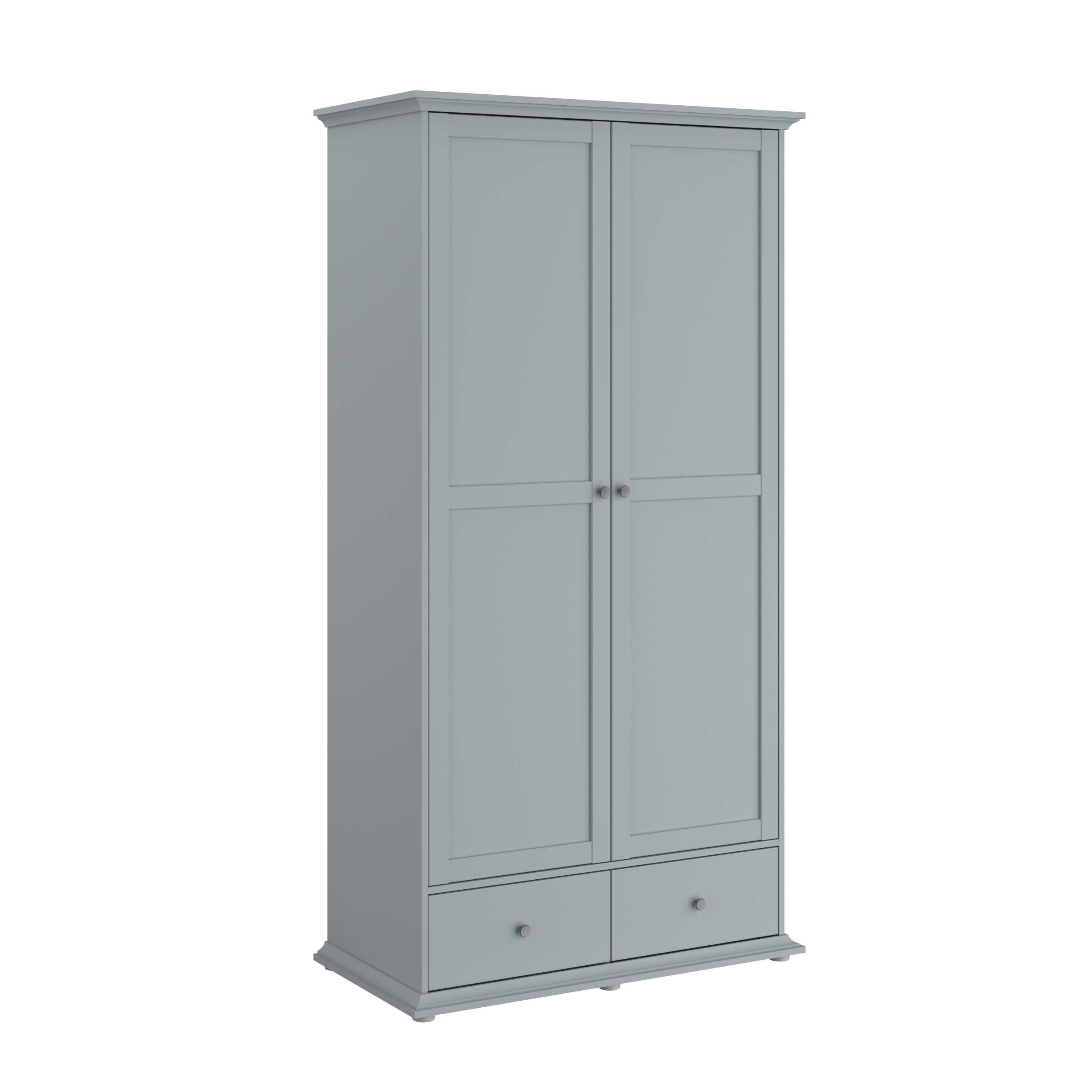 Armoire Morgane 105cm avec 2 portes - gris