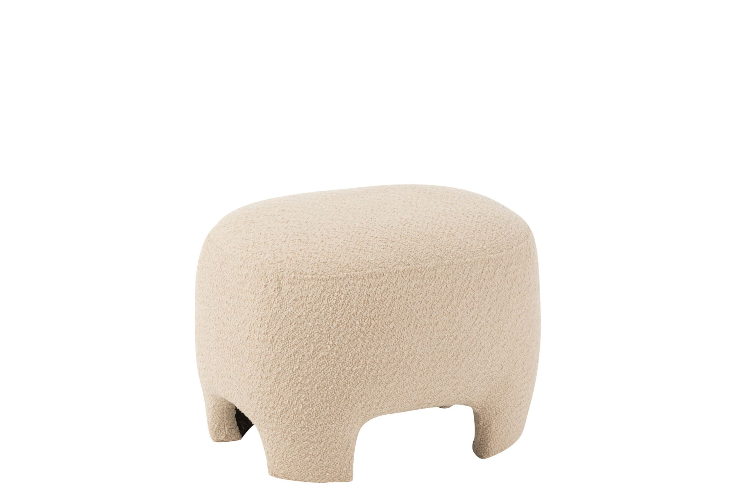 Pouf tricote textile/bois blanc