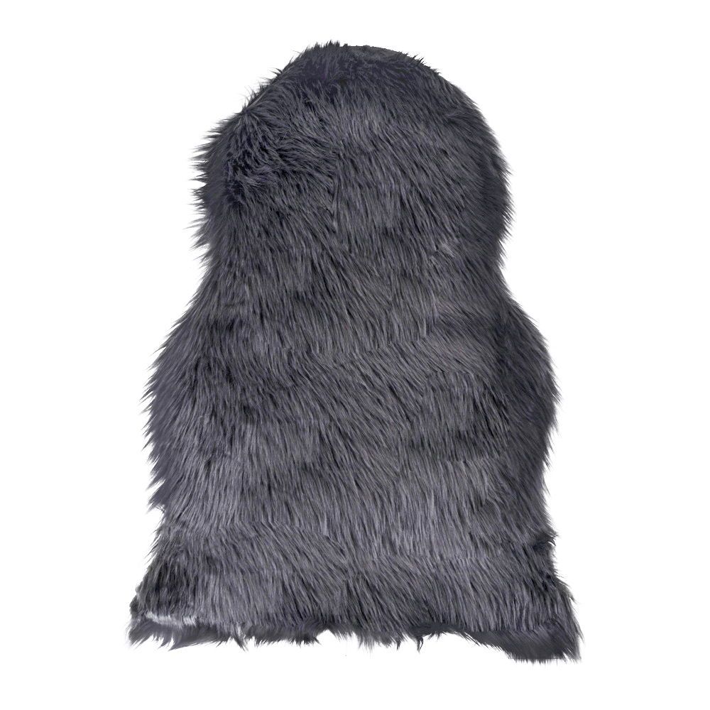 Tapis artificiel en peau d'agneau gris, 50x85 cm