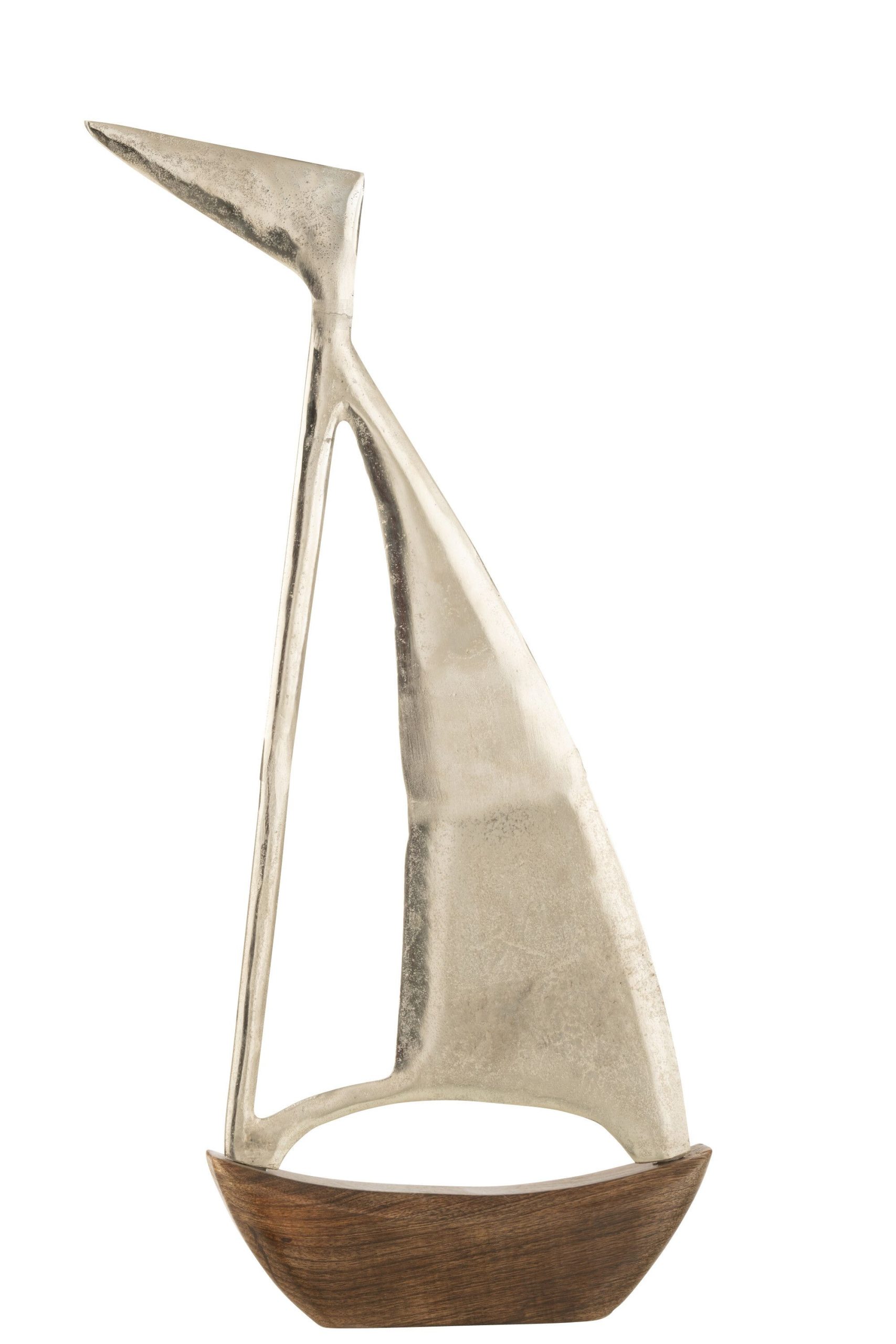 Bateau aluminium/manguier argent/naturel large