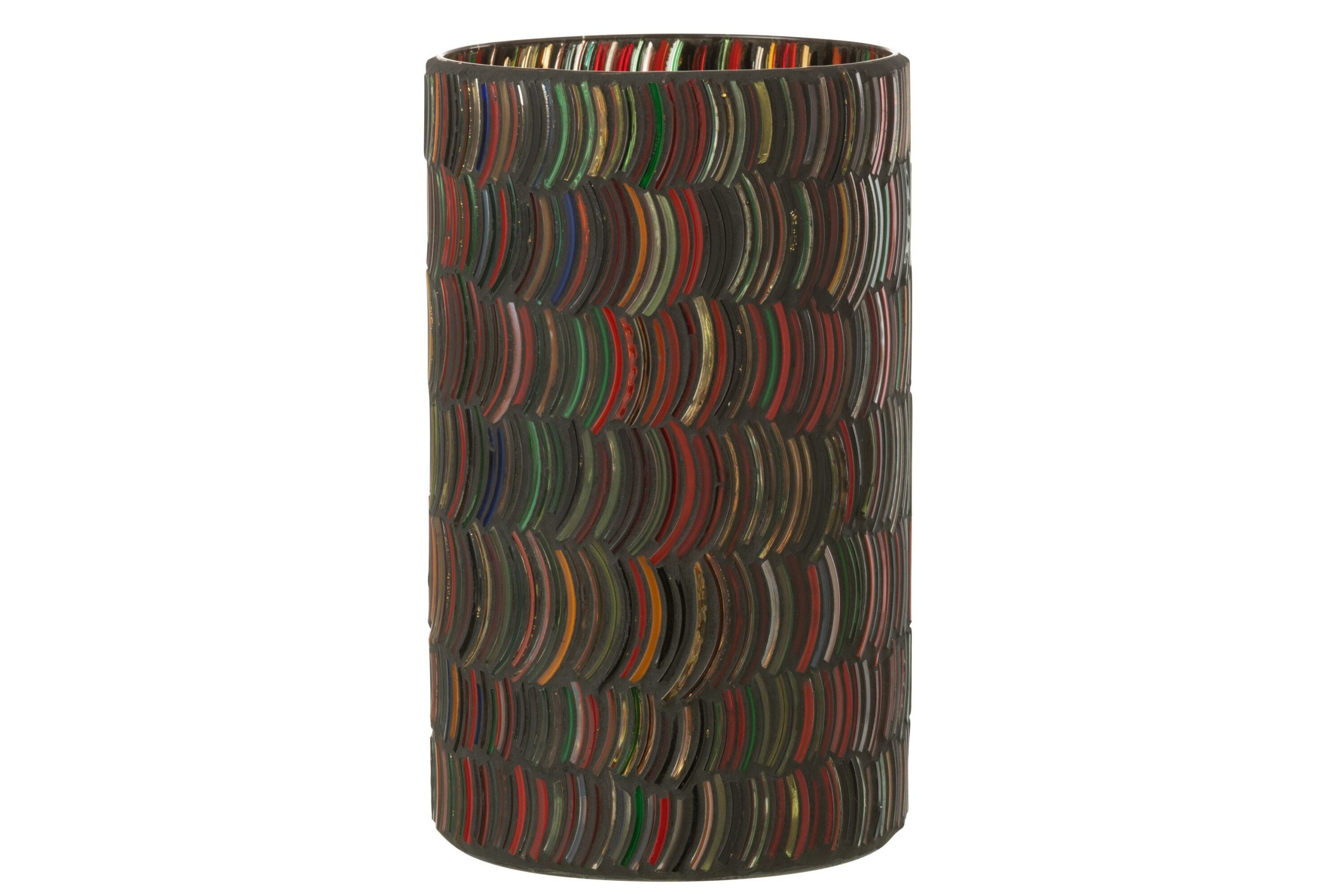 Photophore mosaic courbe verre mix large