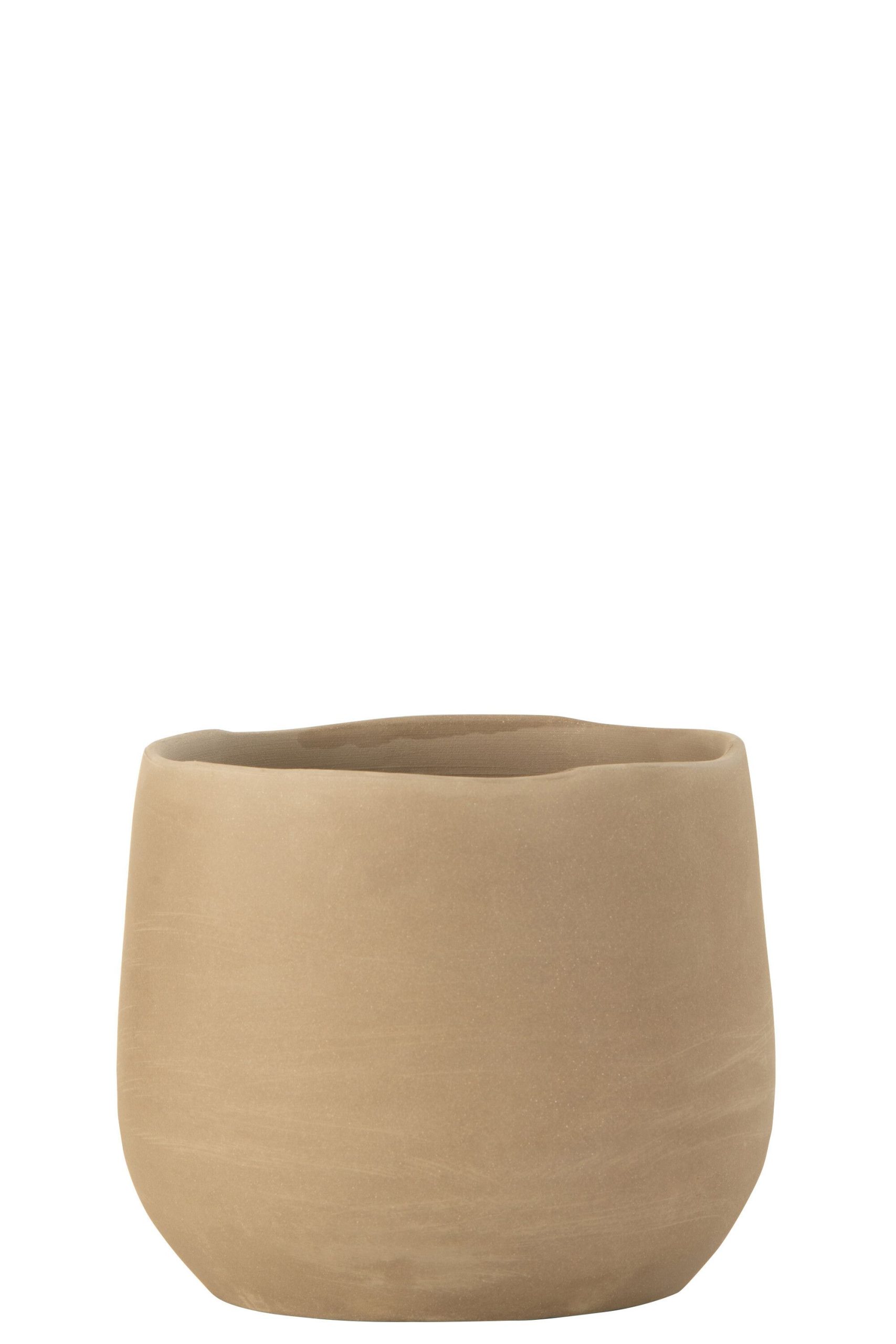 Cachepot uni ceramique beige medium