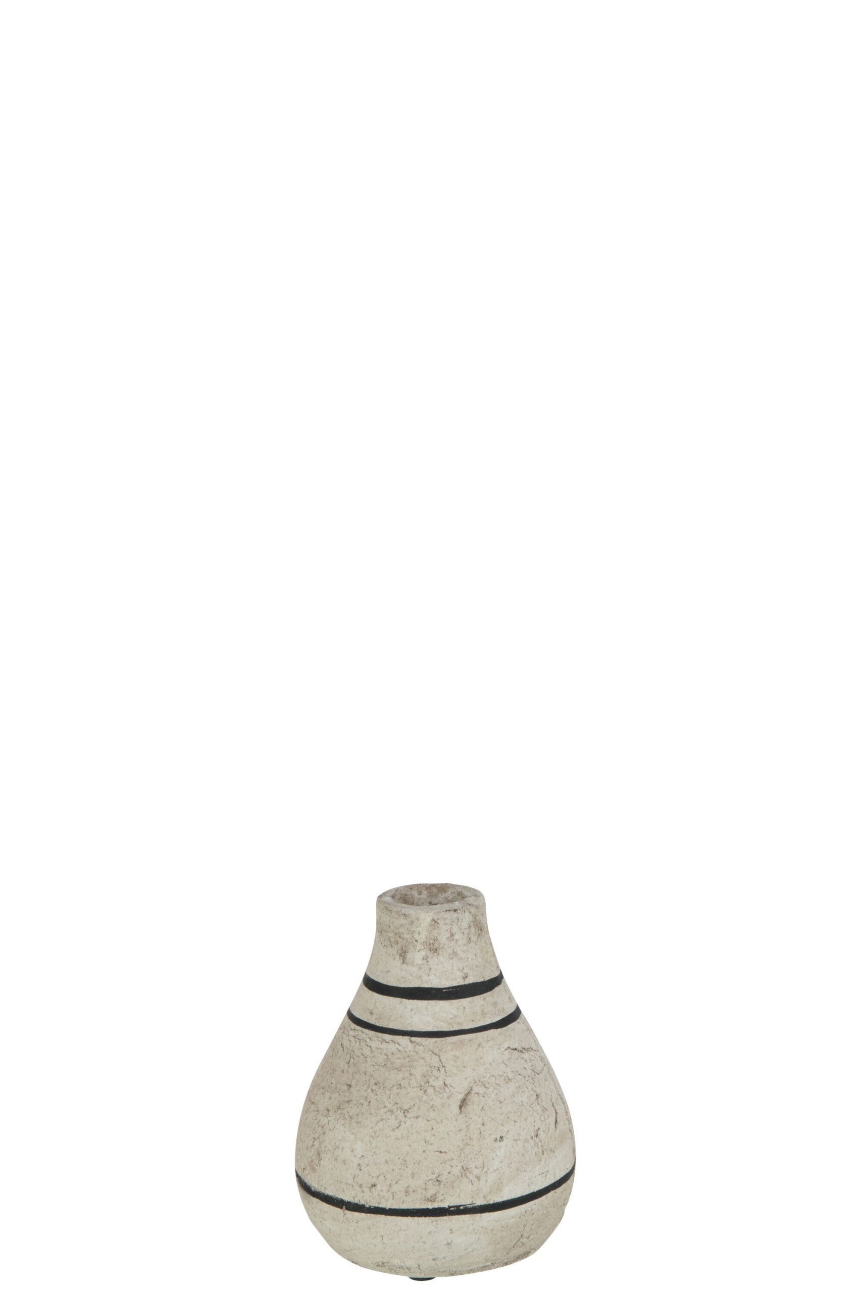 Vase ligne terre cuite beige/noir
