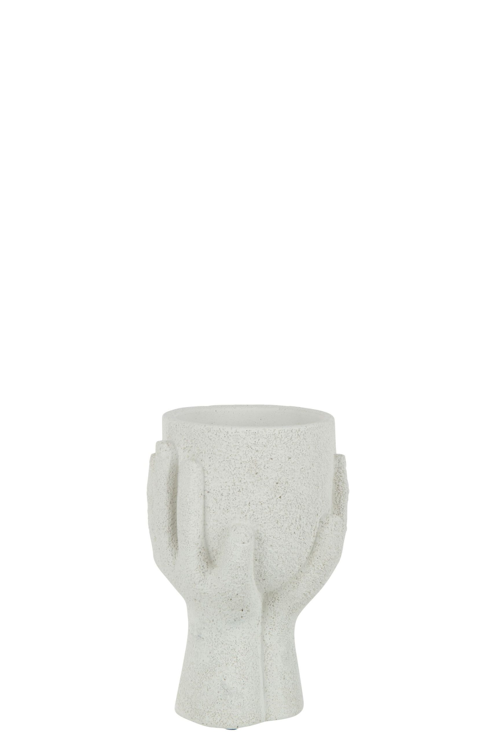 Cachepot mains ciment blanc small