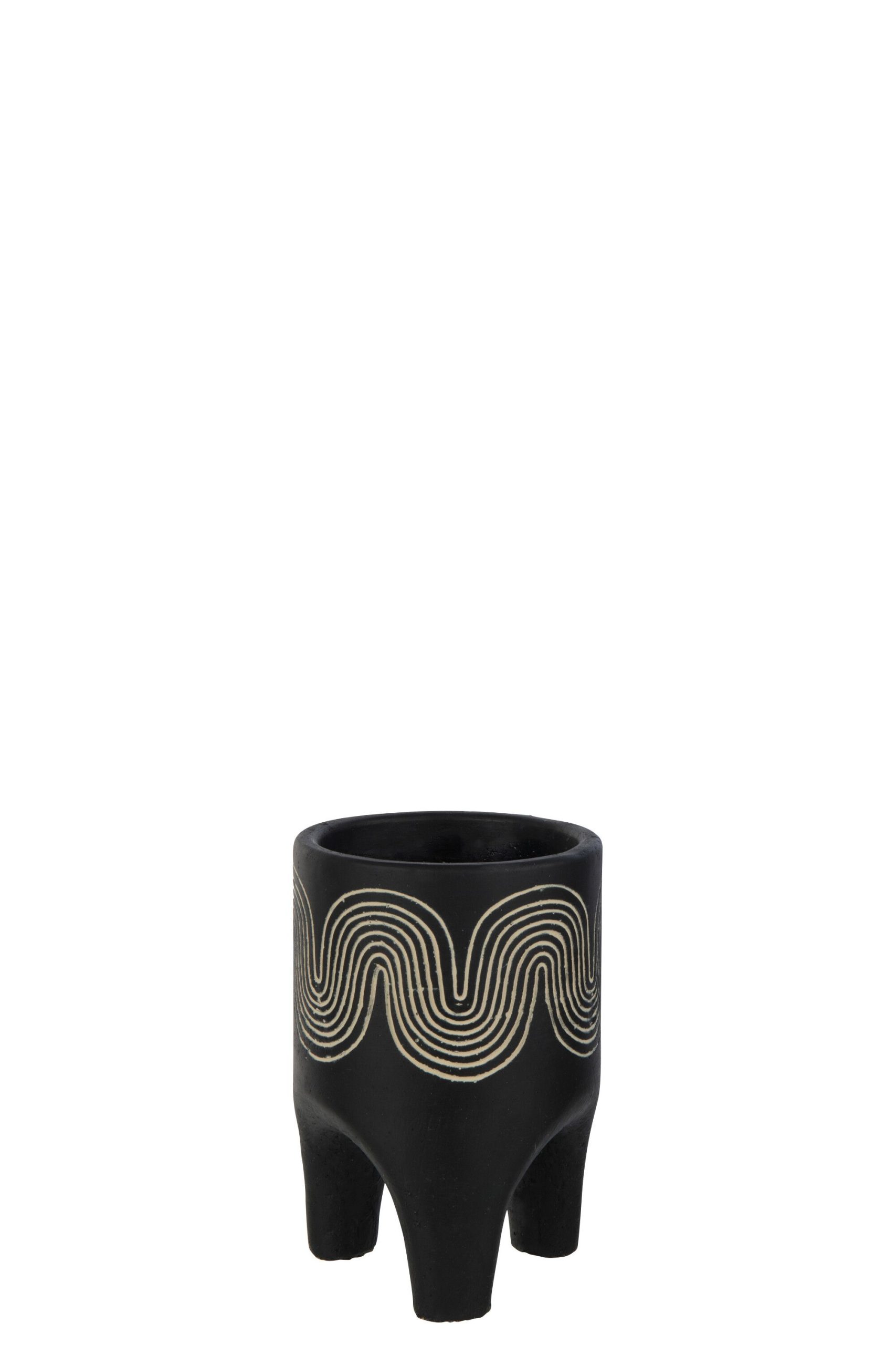 Cachepot sur pied golf ciment noir small