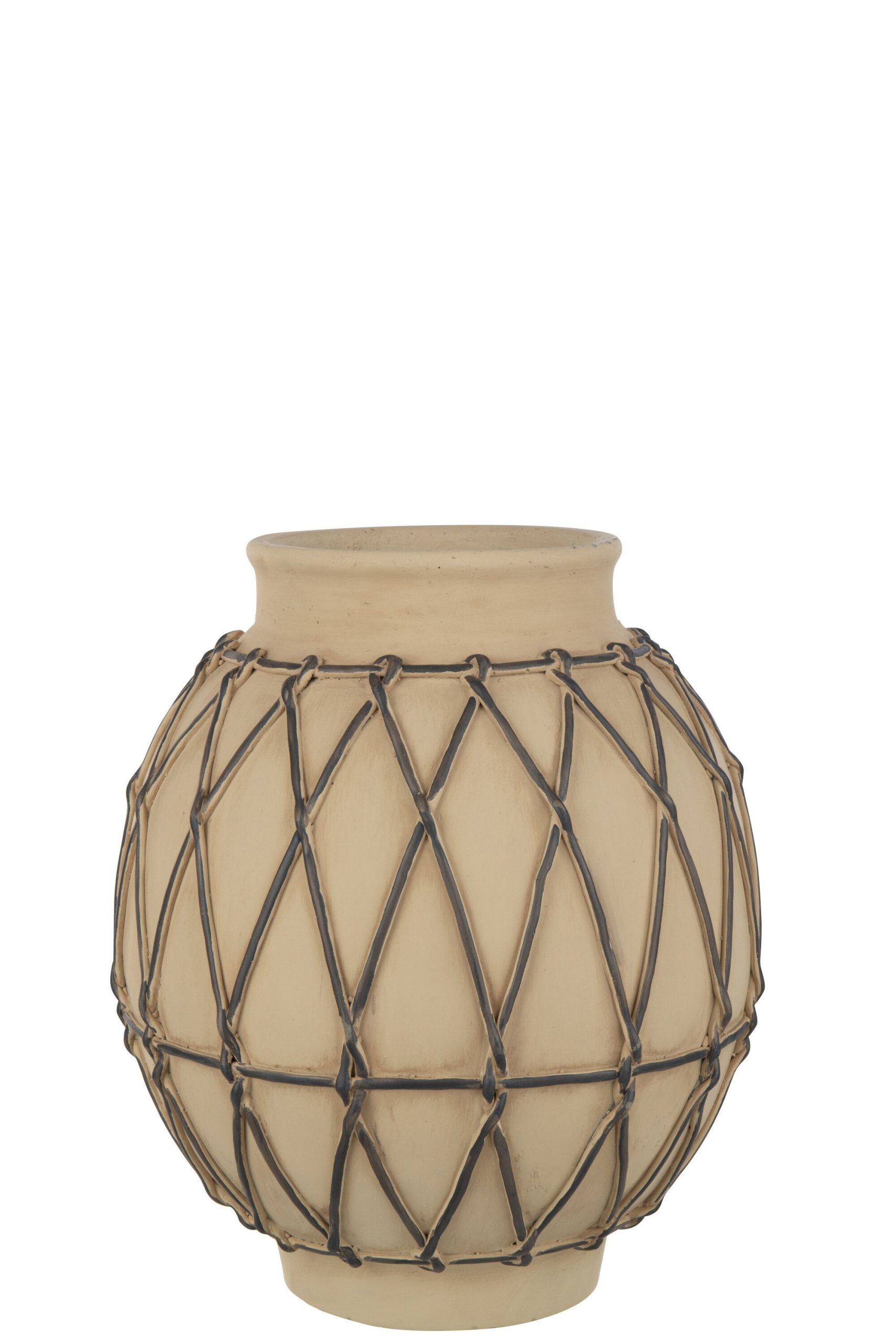 Cachepot berbere ciment beige large