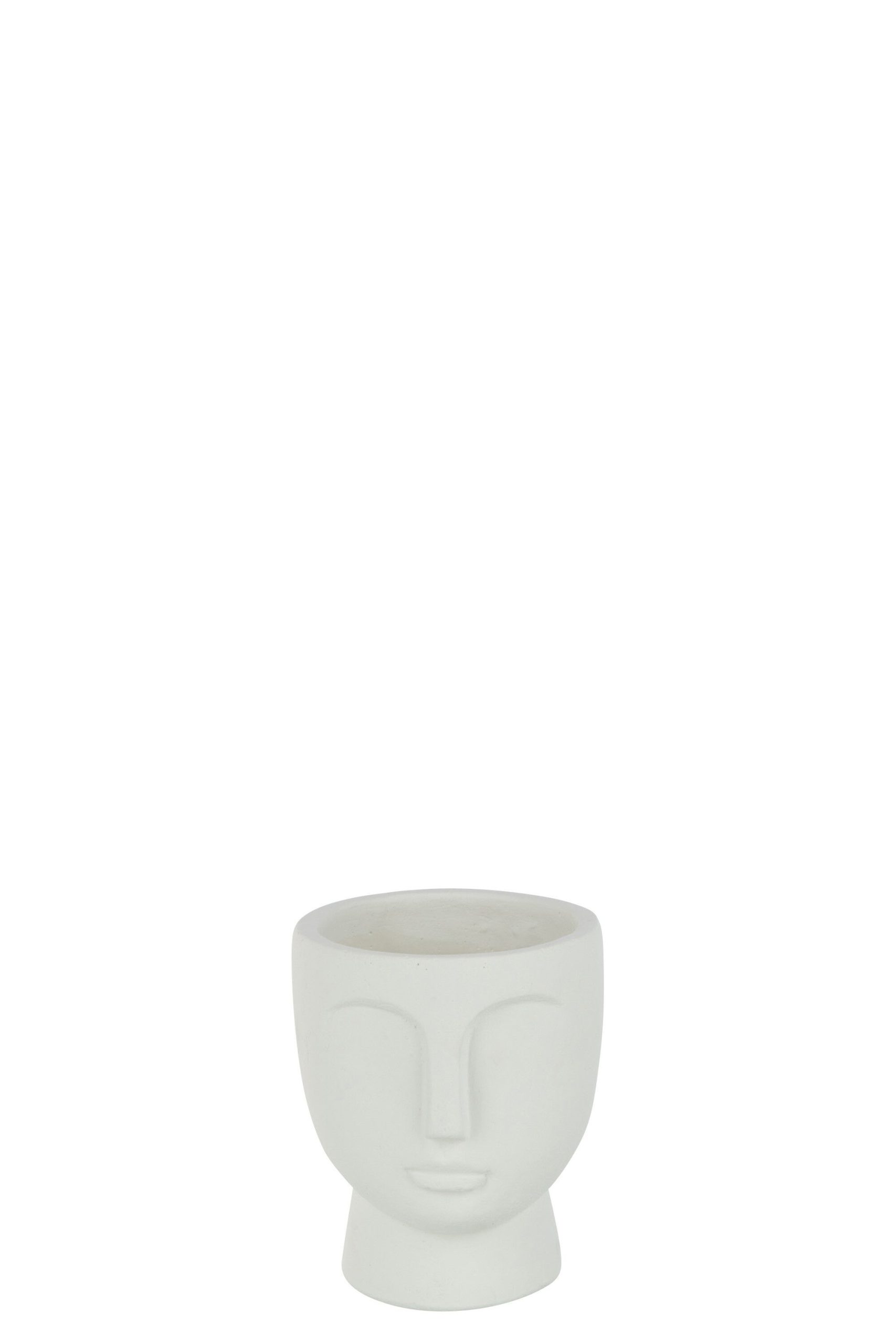 Cachepot visage ciment blanc small