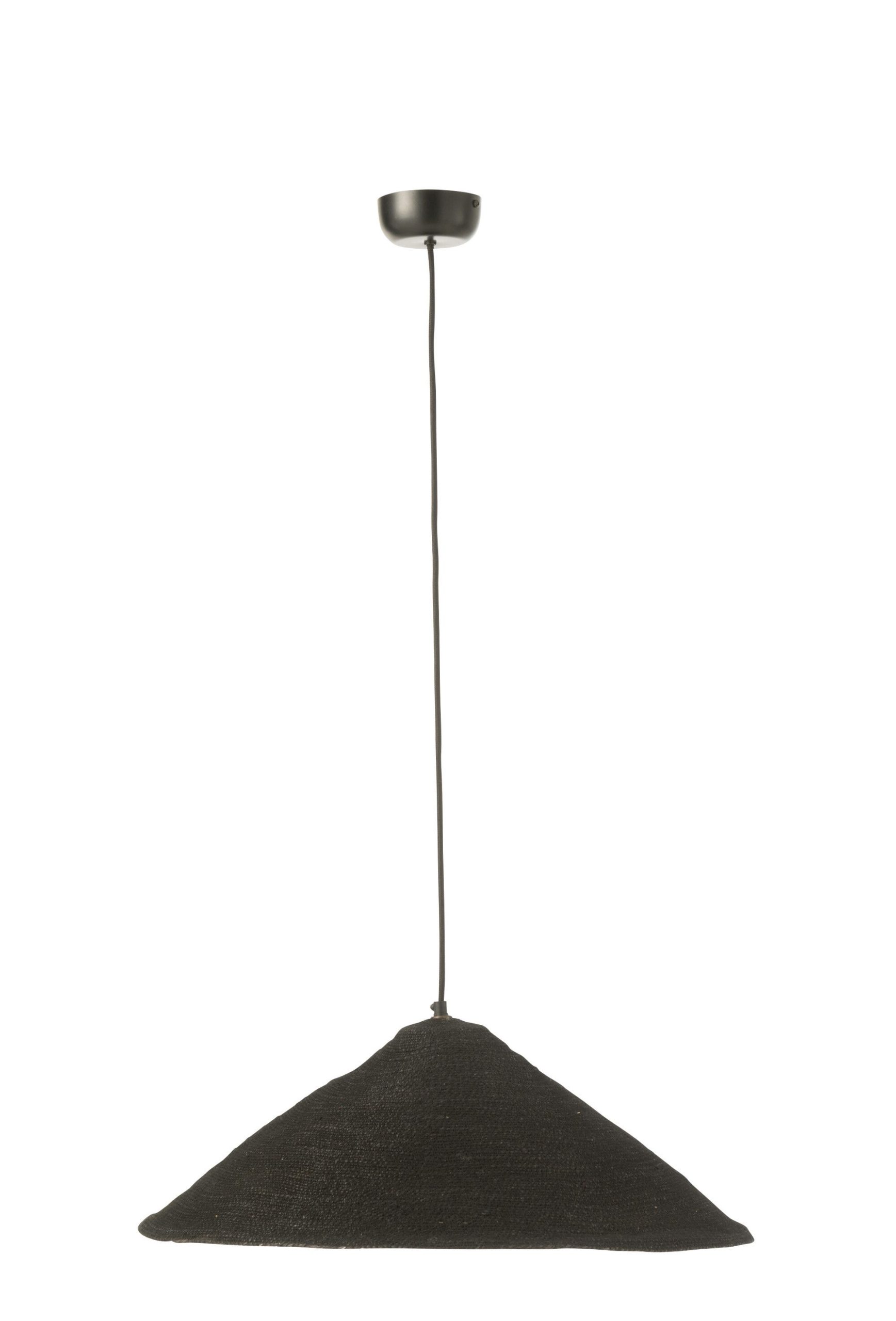 Lampe suspendue chapeau moonj jonc noir small