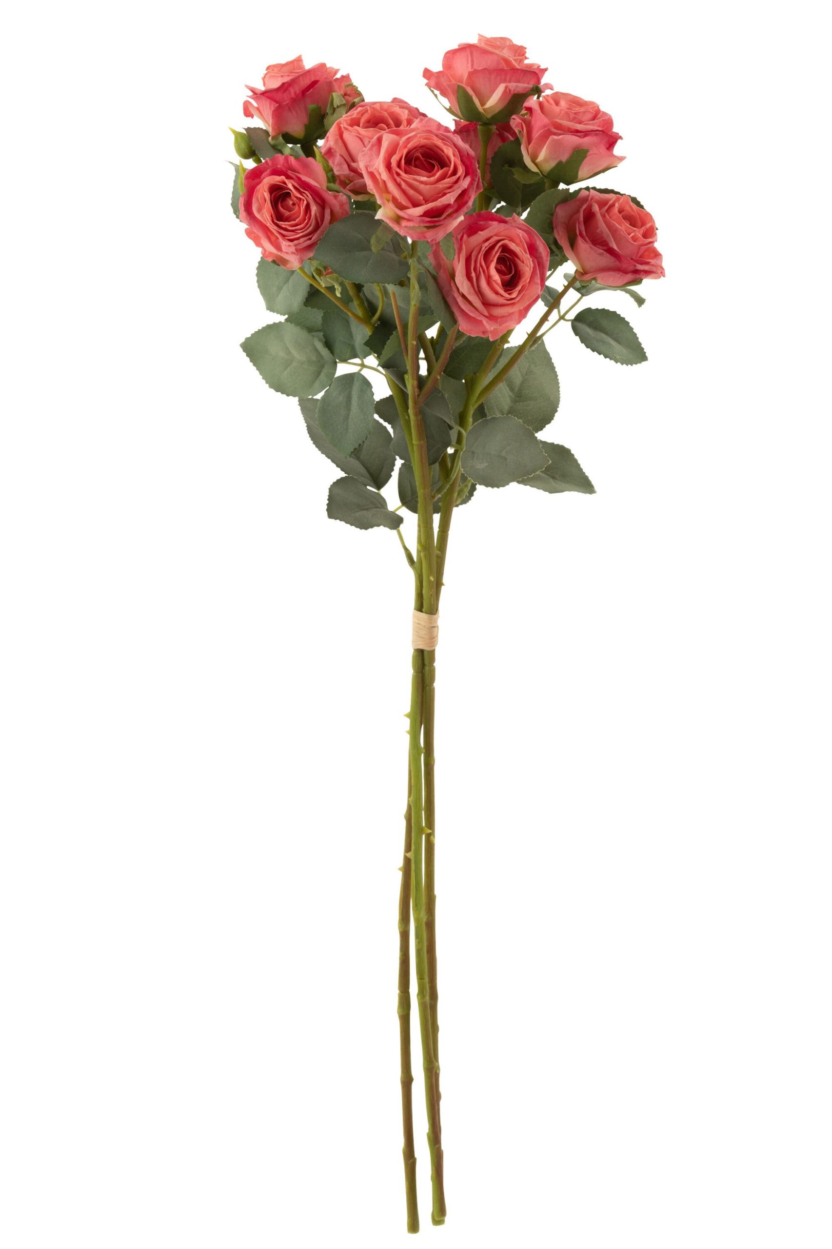 Bouquet rose 12 tete artificiel rose vif