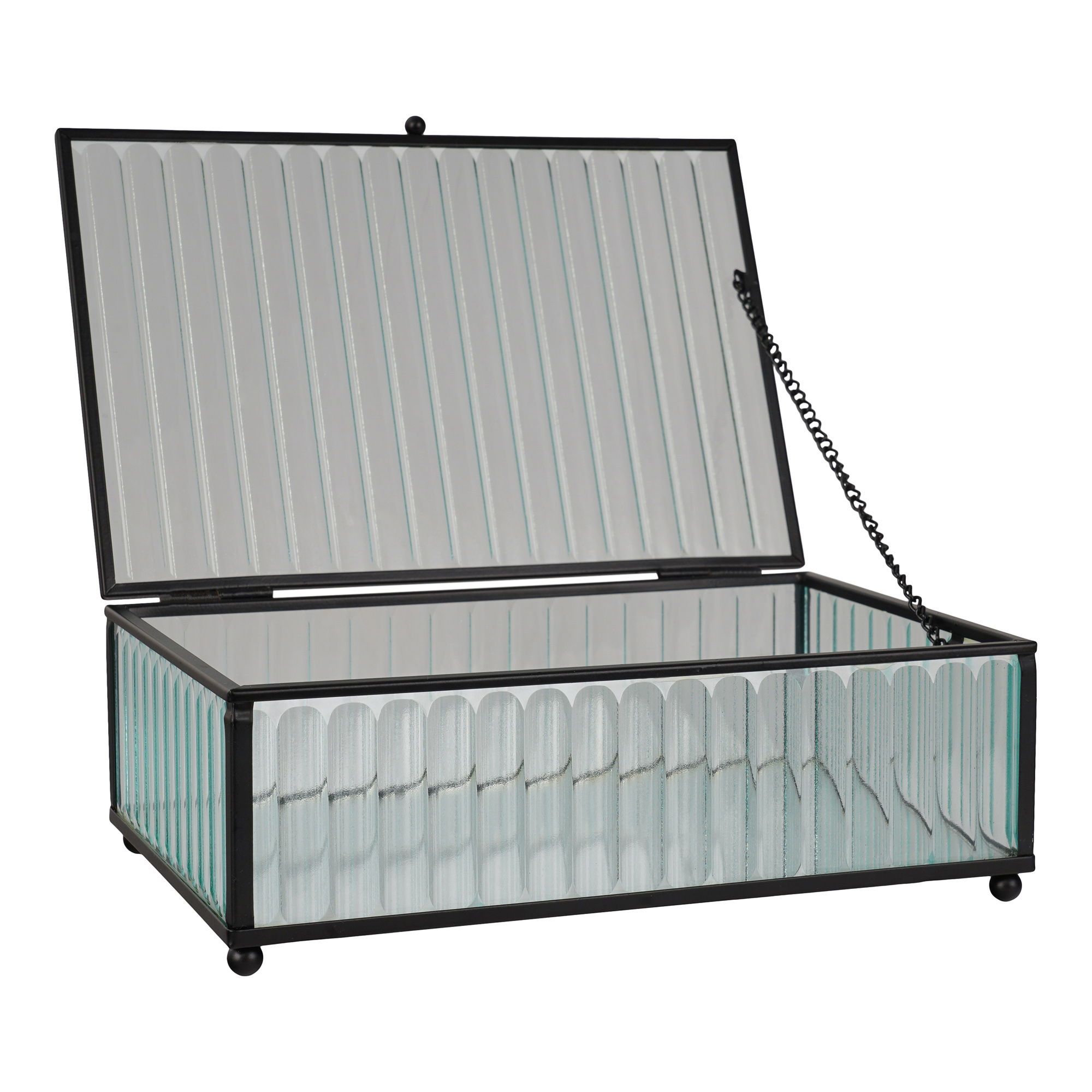 Boîte Santorini - 20x13x7 cm - verre et métal