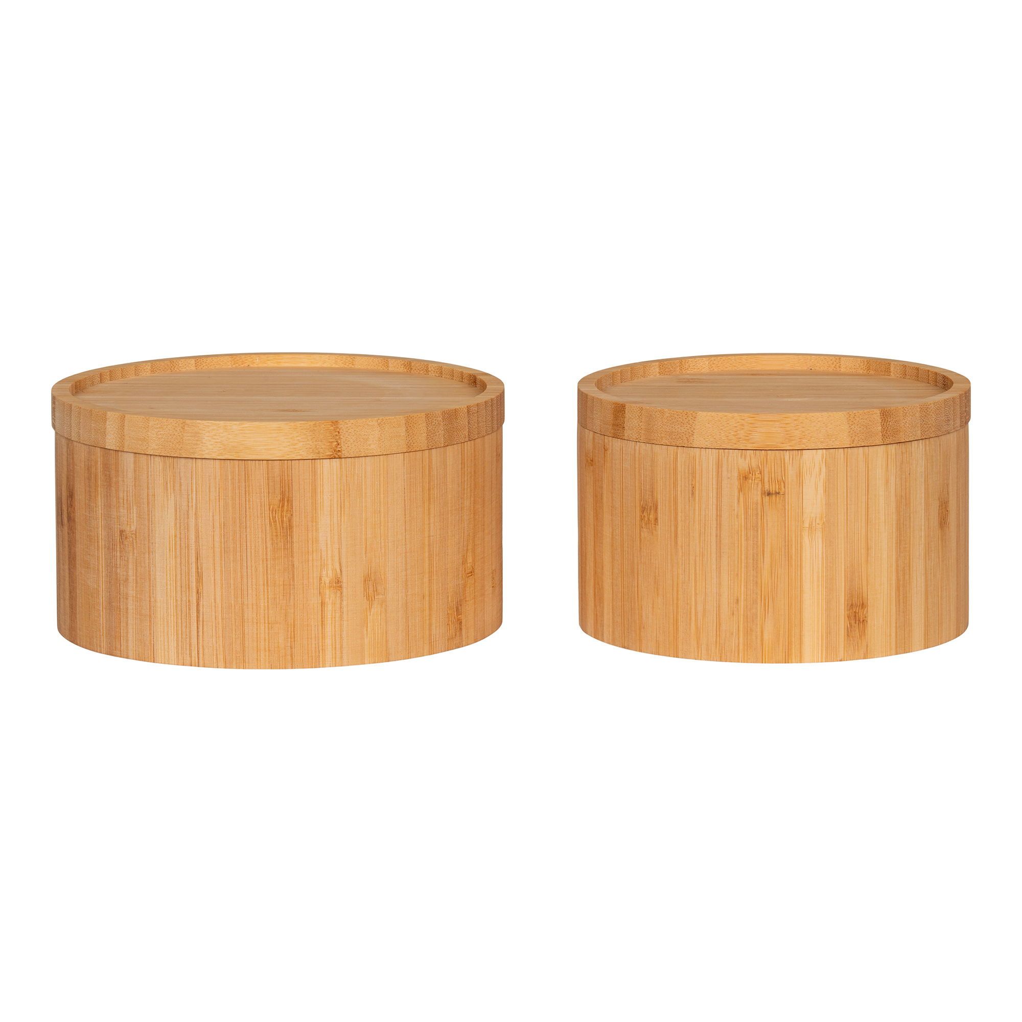 Boîte de rangement en bambou - Finition naturelle (2-Pack)
