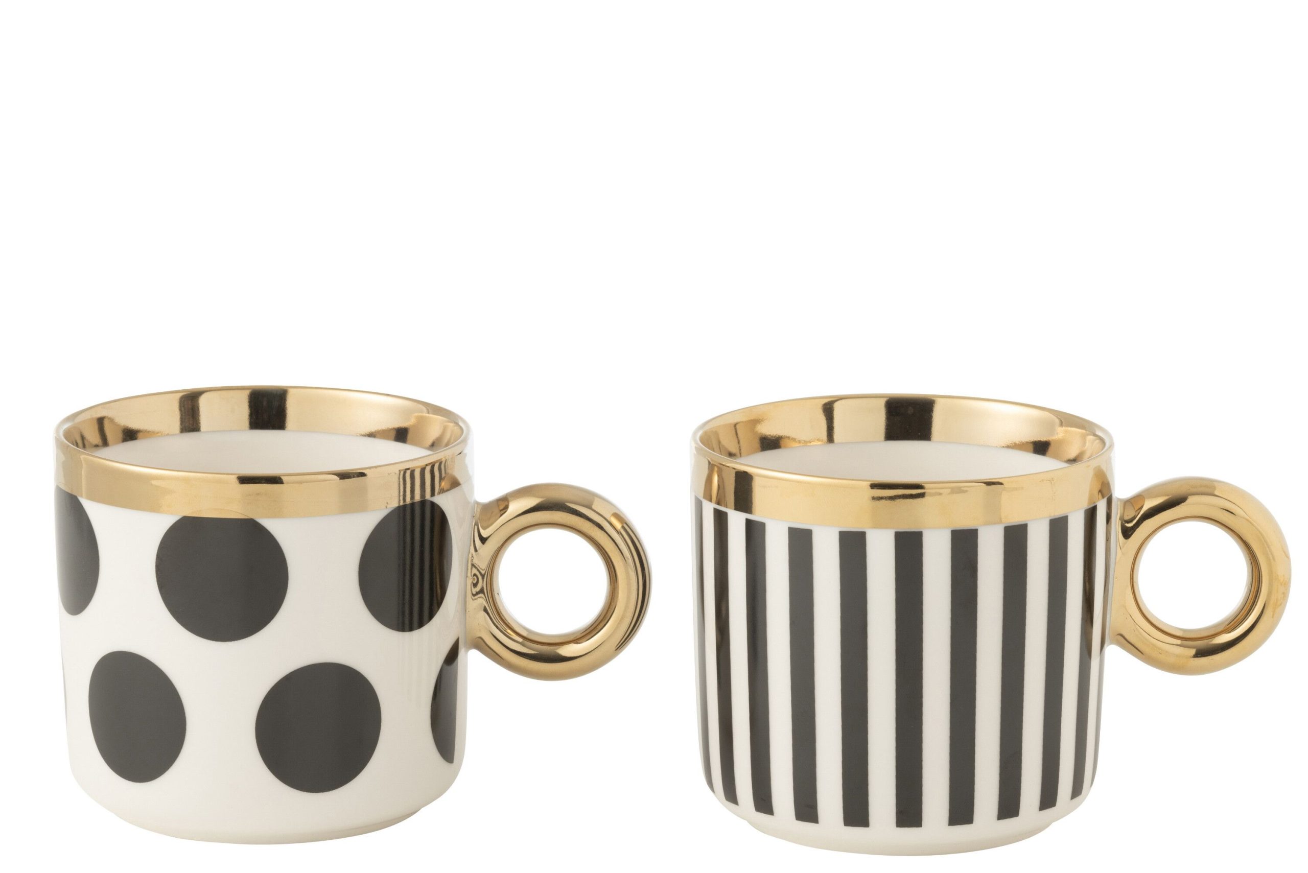 Boite de 1 mug pois/lignes ceramique mix assortiment de 2