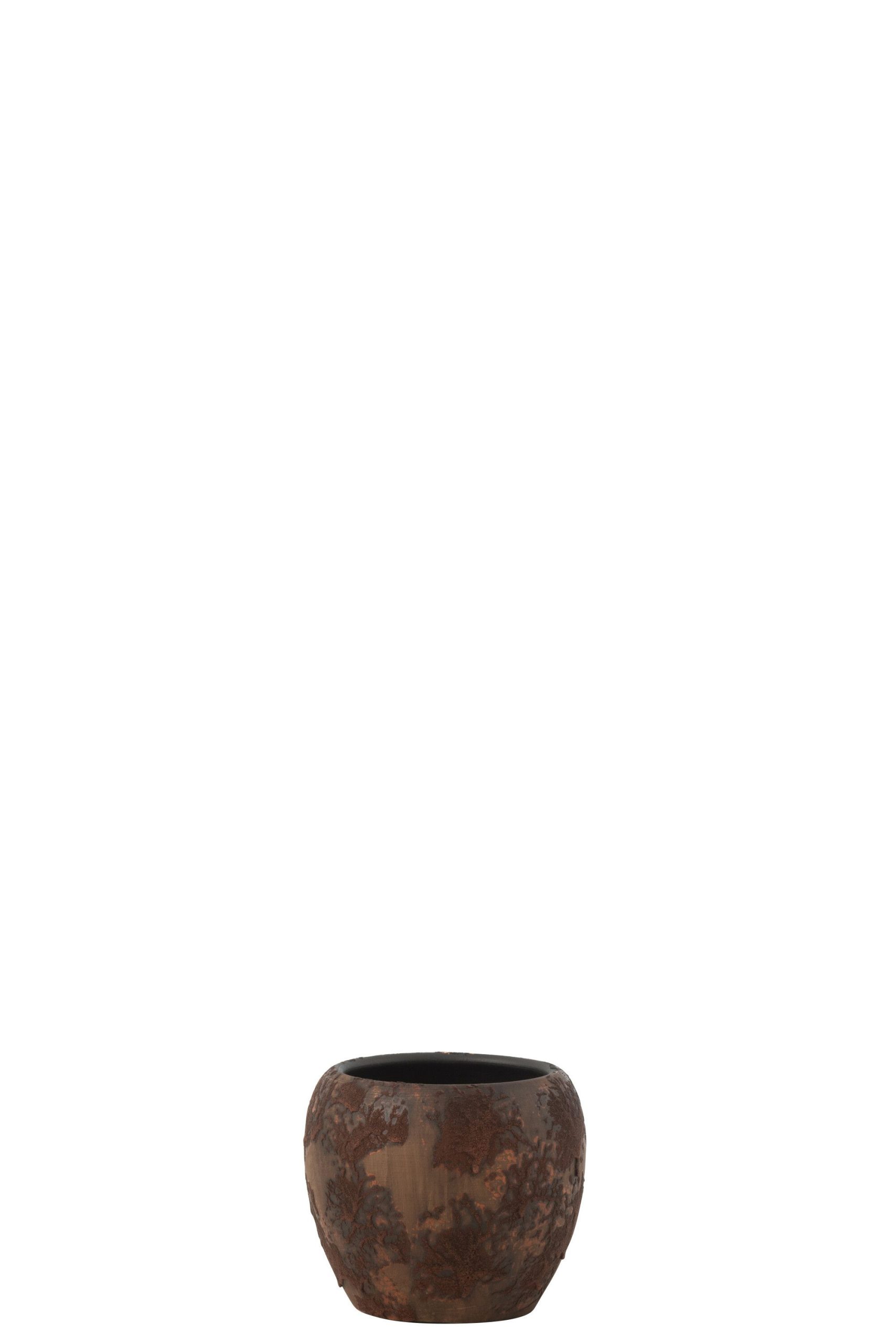 Flowerpot round terra brown/rust small