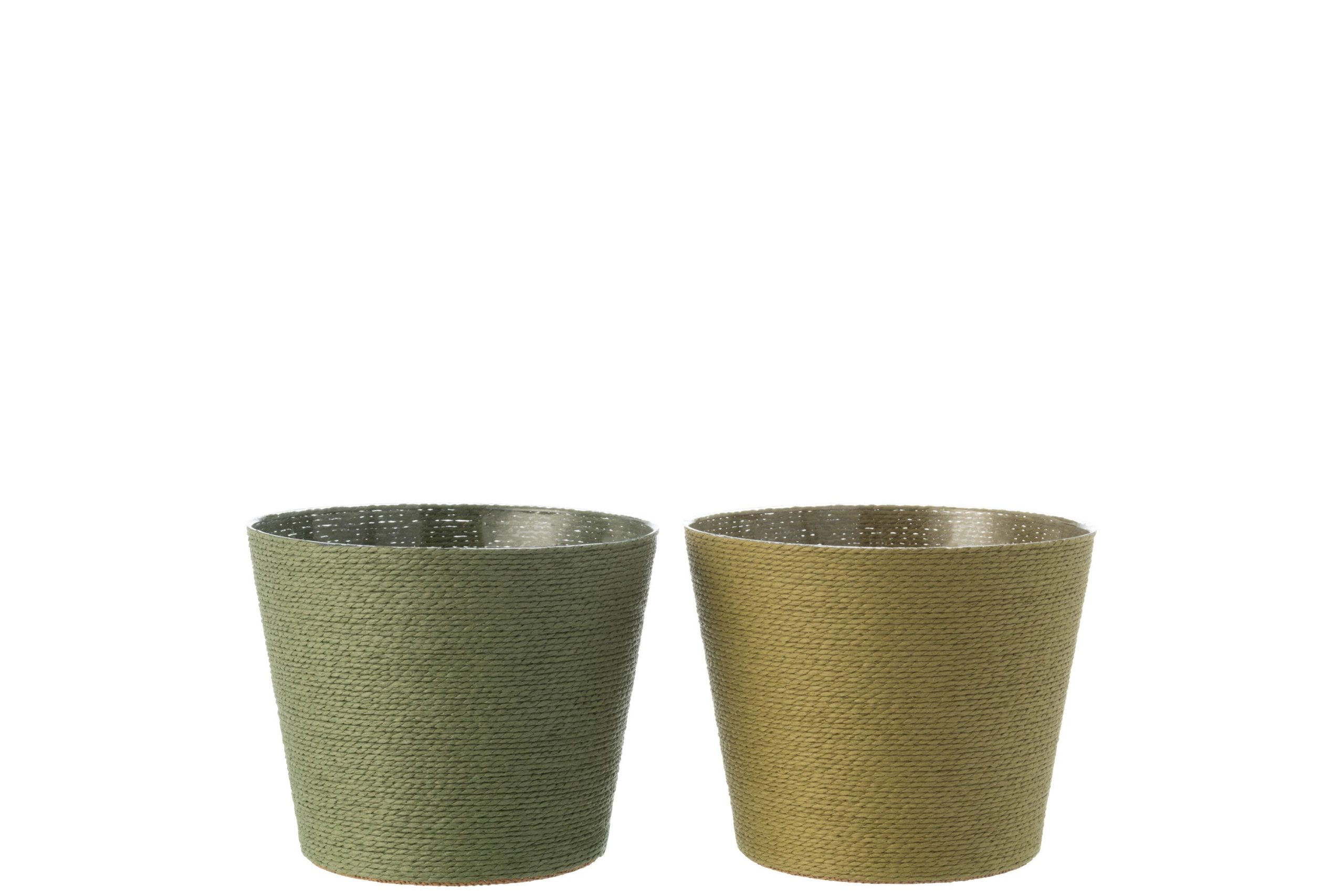 Cache-pot cordes papier/pet vert extra large assortiment de 2