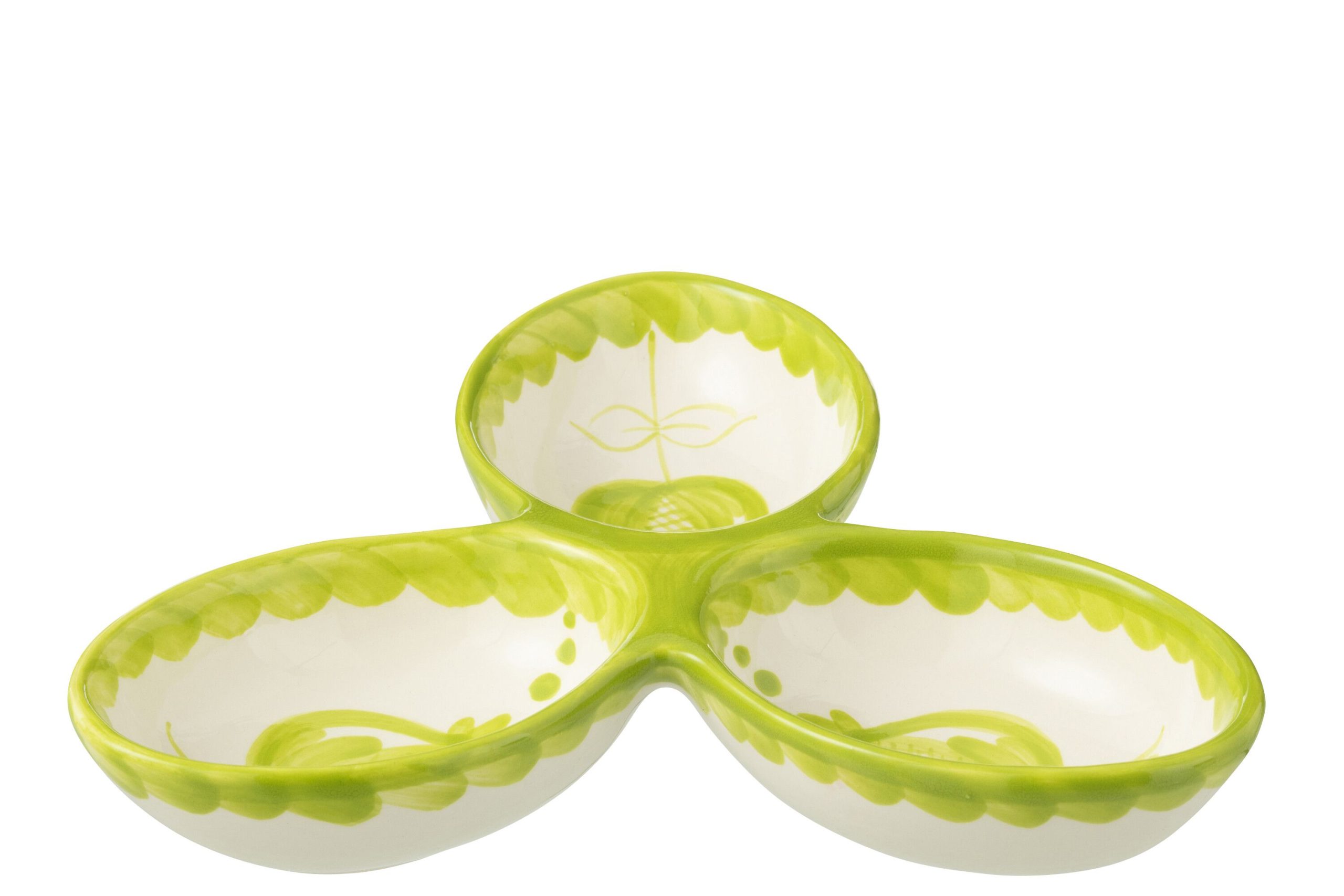 Apero dish granada clover ceramic white green