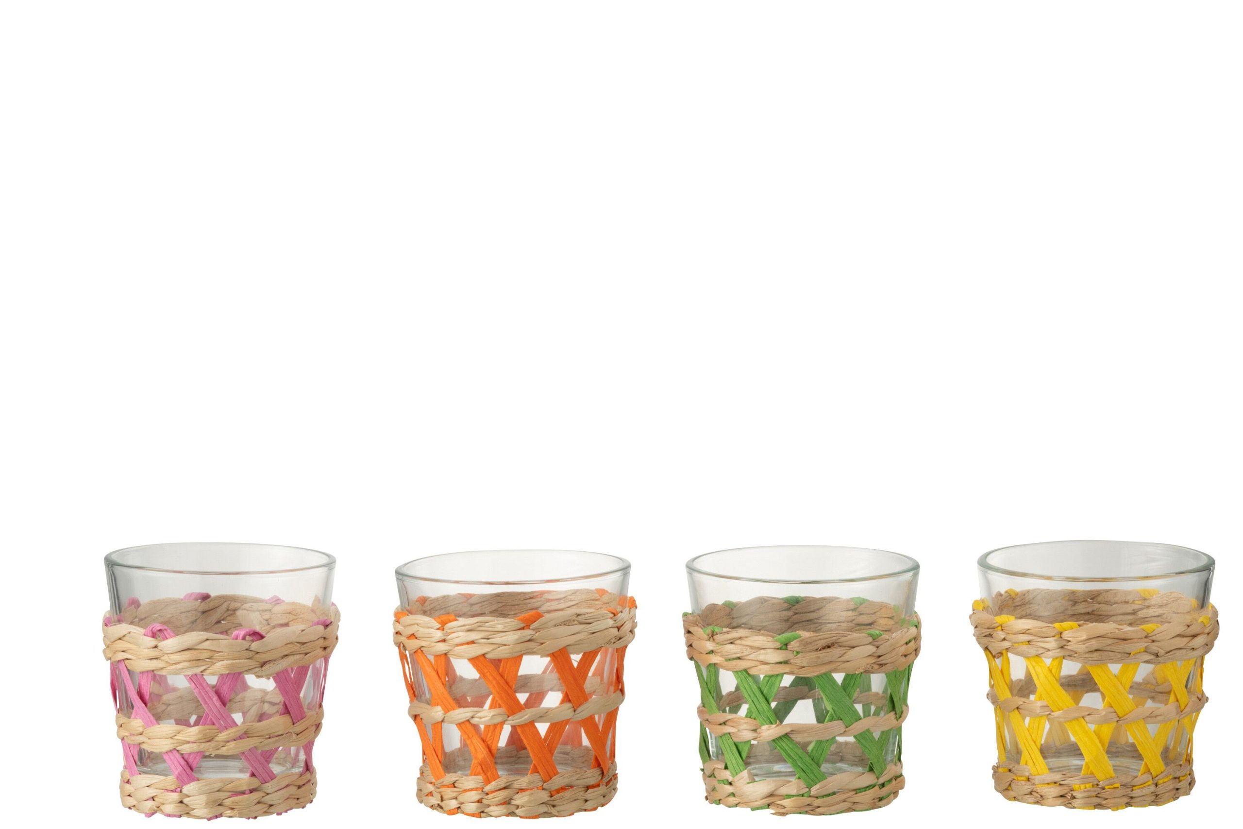 Verre a boire tresse verre mix small assortiment de 4