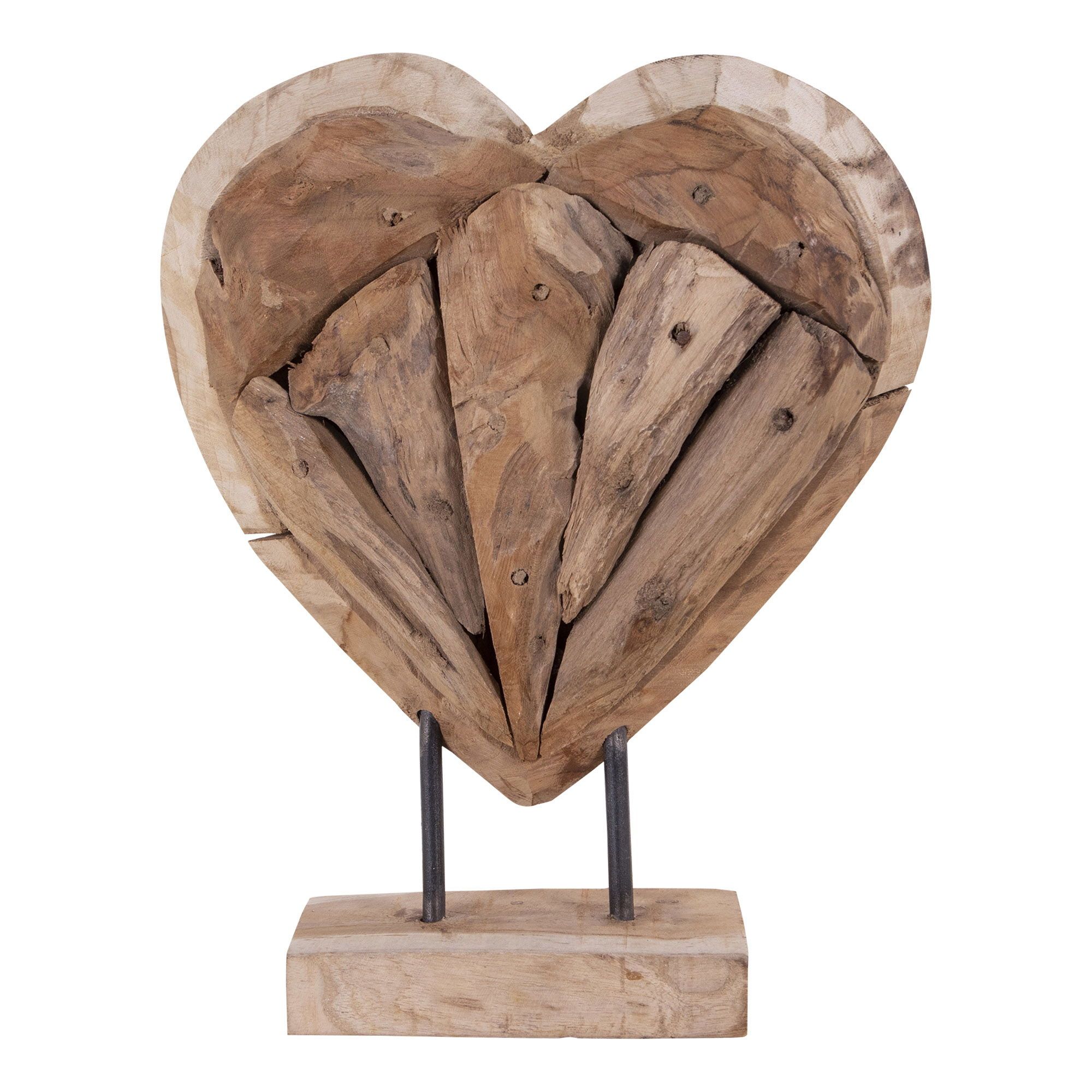 Almada Heart Teak Decoration - 30 cm