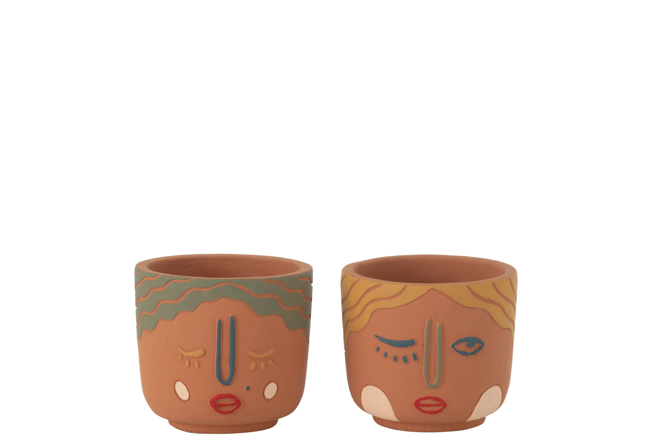 Cachepot double visage ciment mix small assortiment de 2