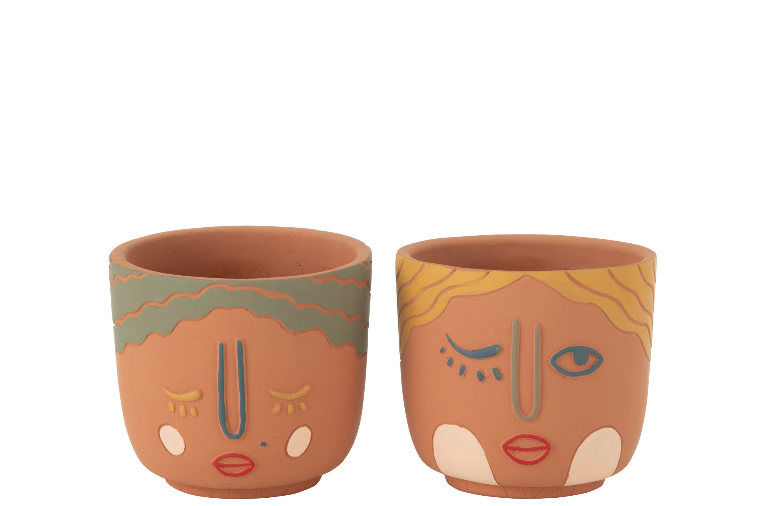 Cachepot double visage ciment mix large assortiment de 3