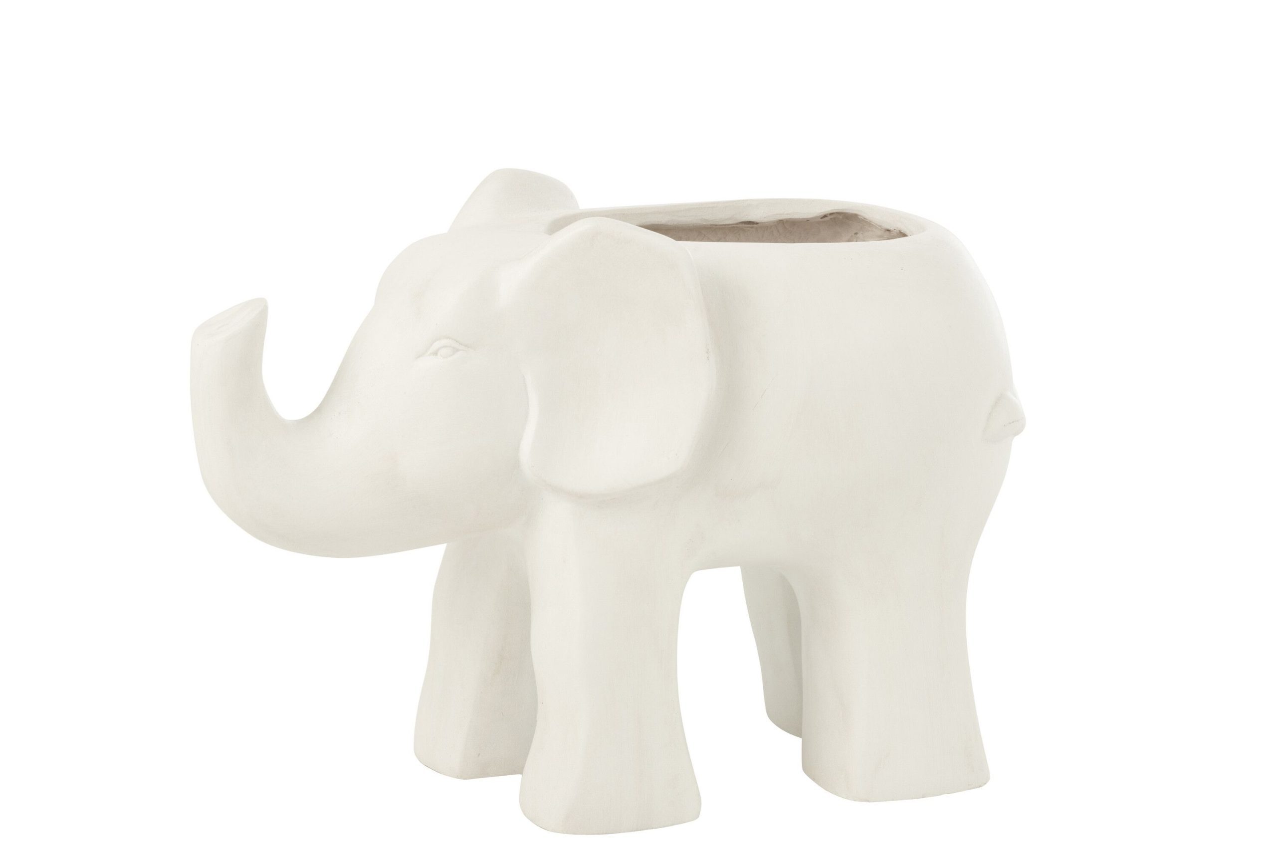 Cachepot elephant argile blanc ir