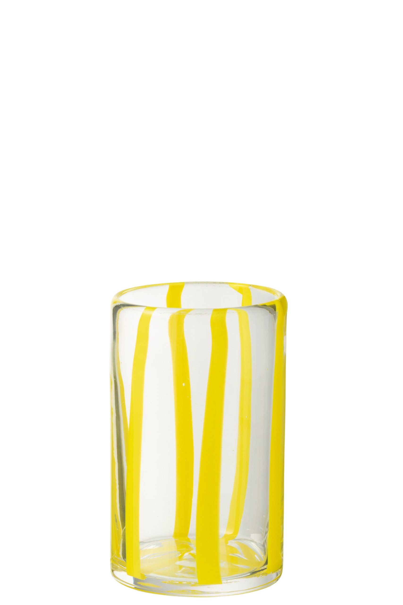 Verre a boire rayures verre transparent/jaune