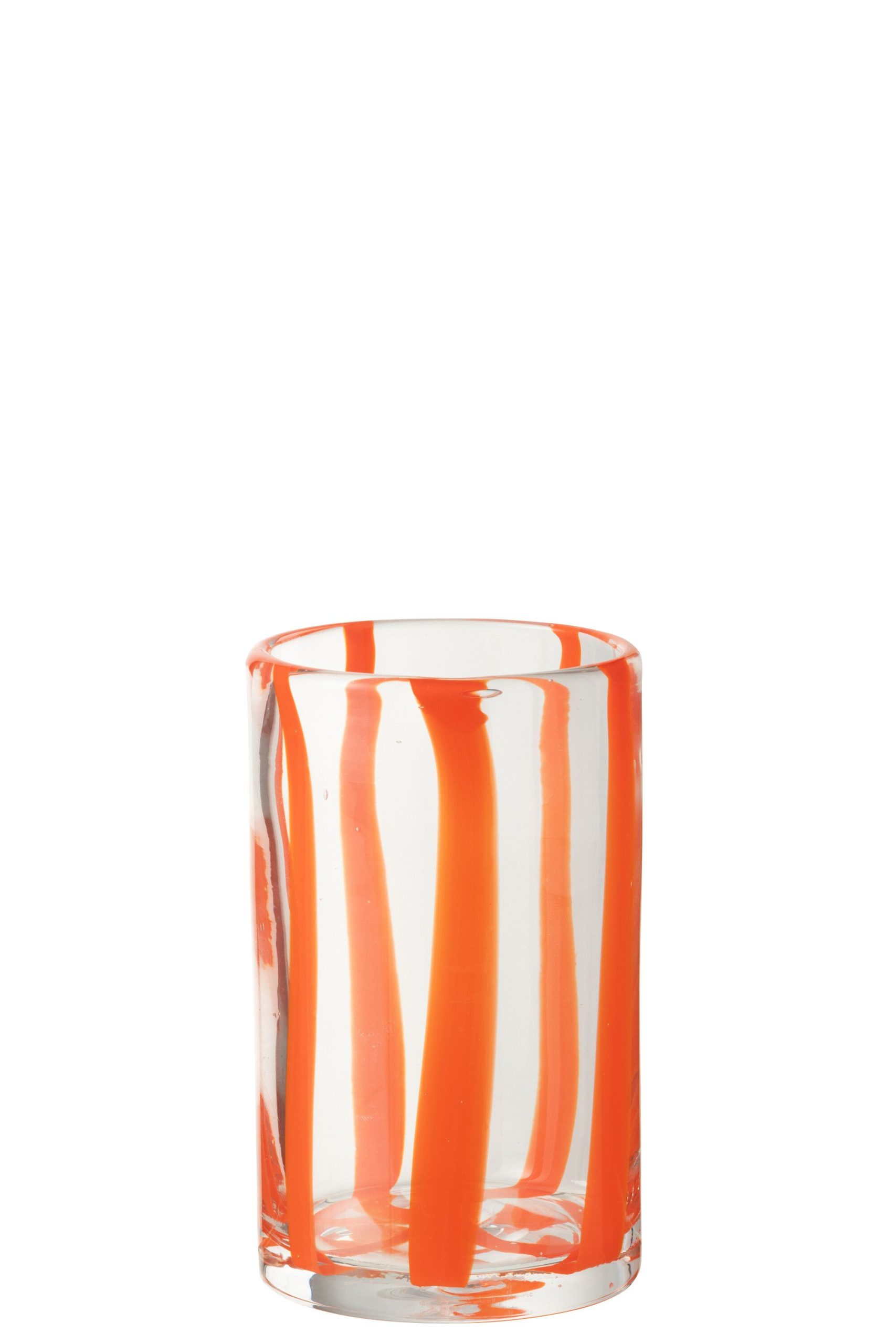 Verre a boire rayures verre transparent/orange