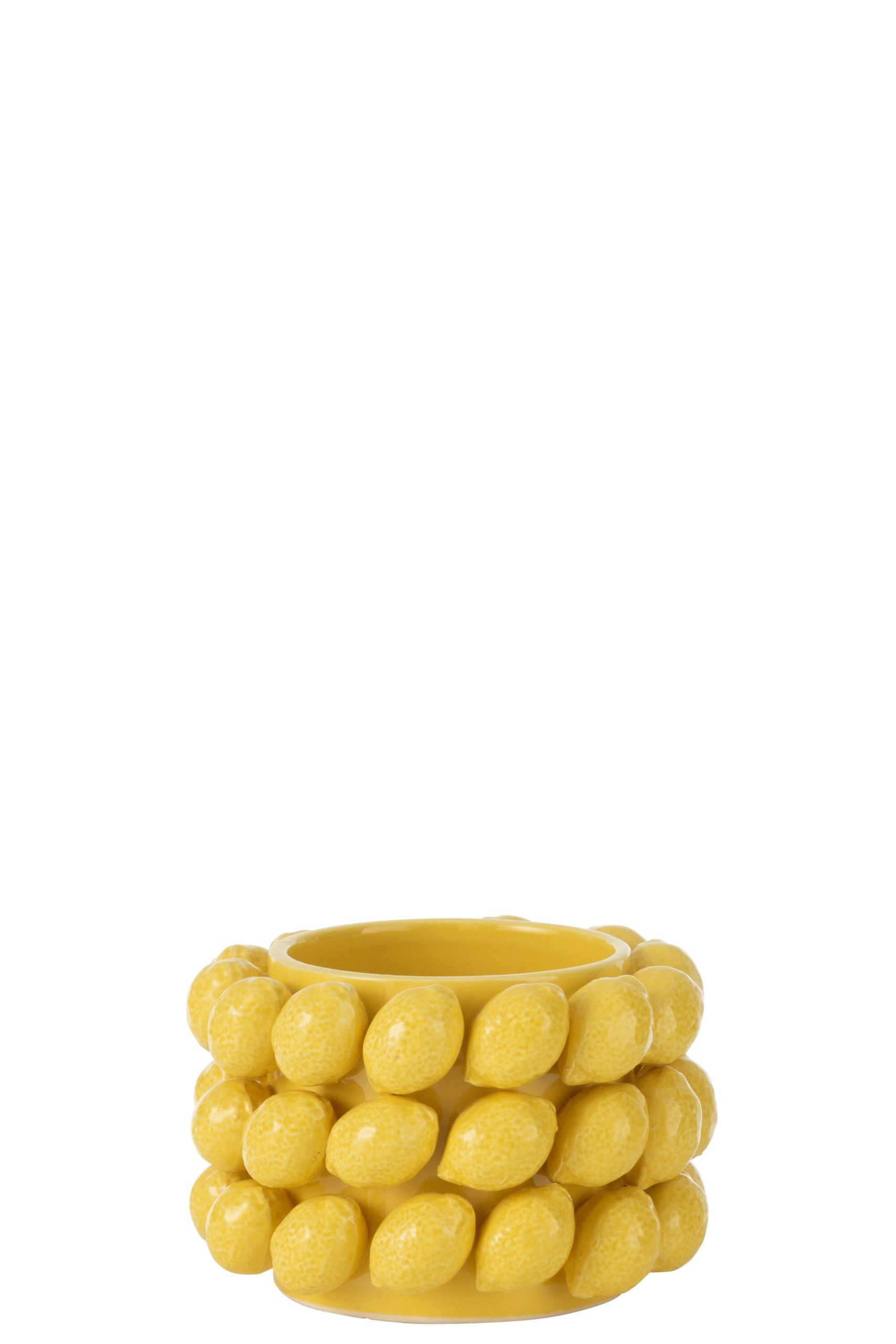 Cachepot citrons ceramique jaune small