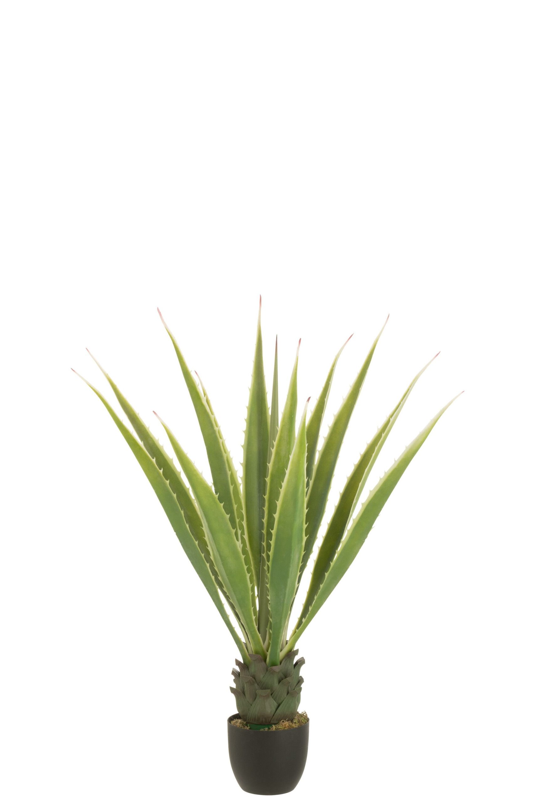 Agave pot blanc casse artificiel vert