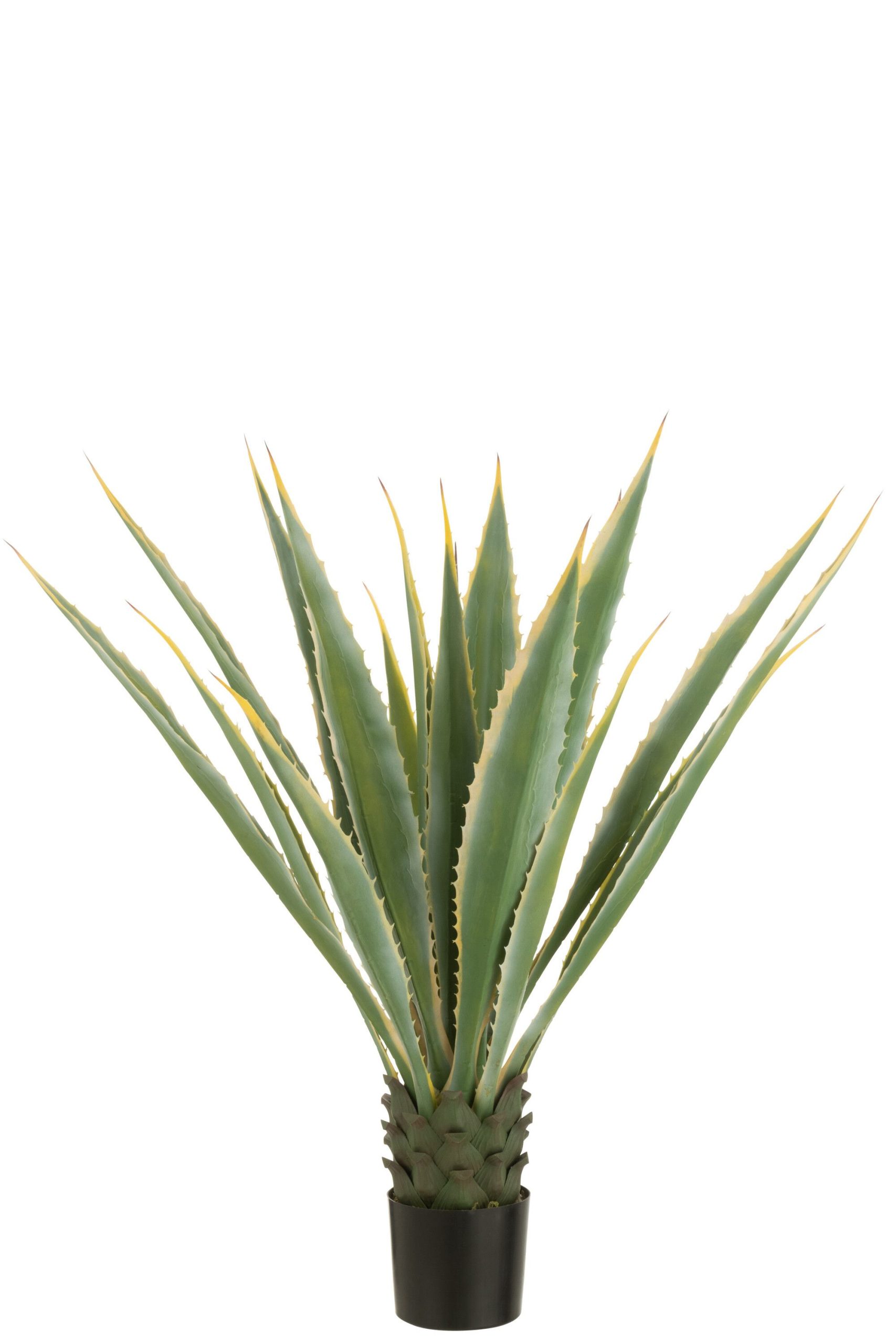 Agave jaune pot bord artificiel vert