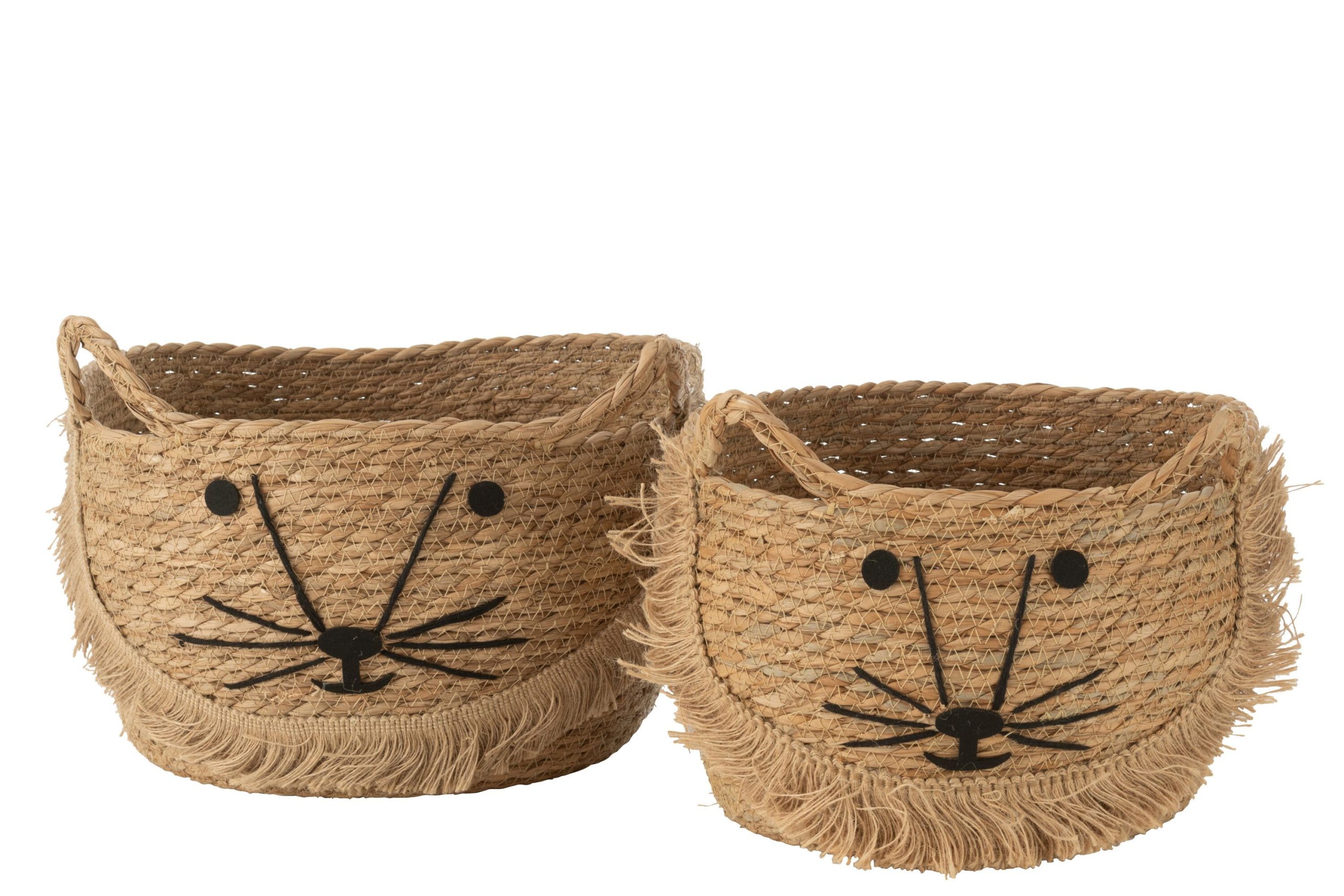 Set 2 panier kitty roseau naturel/noir
