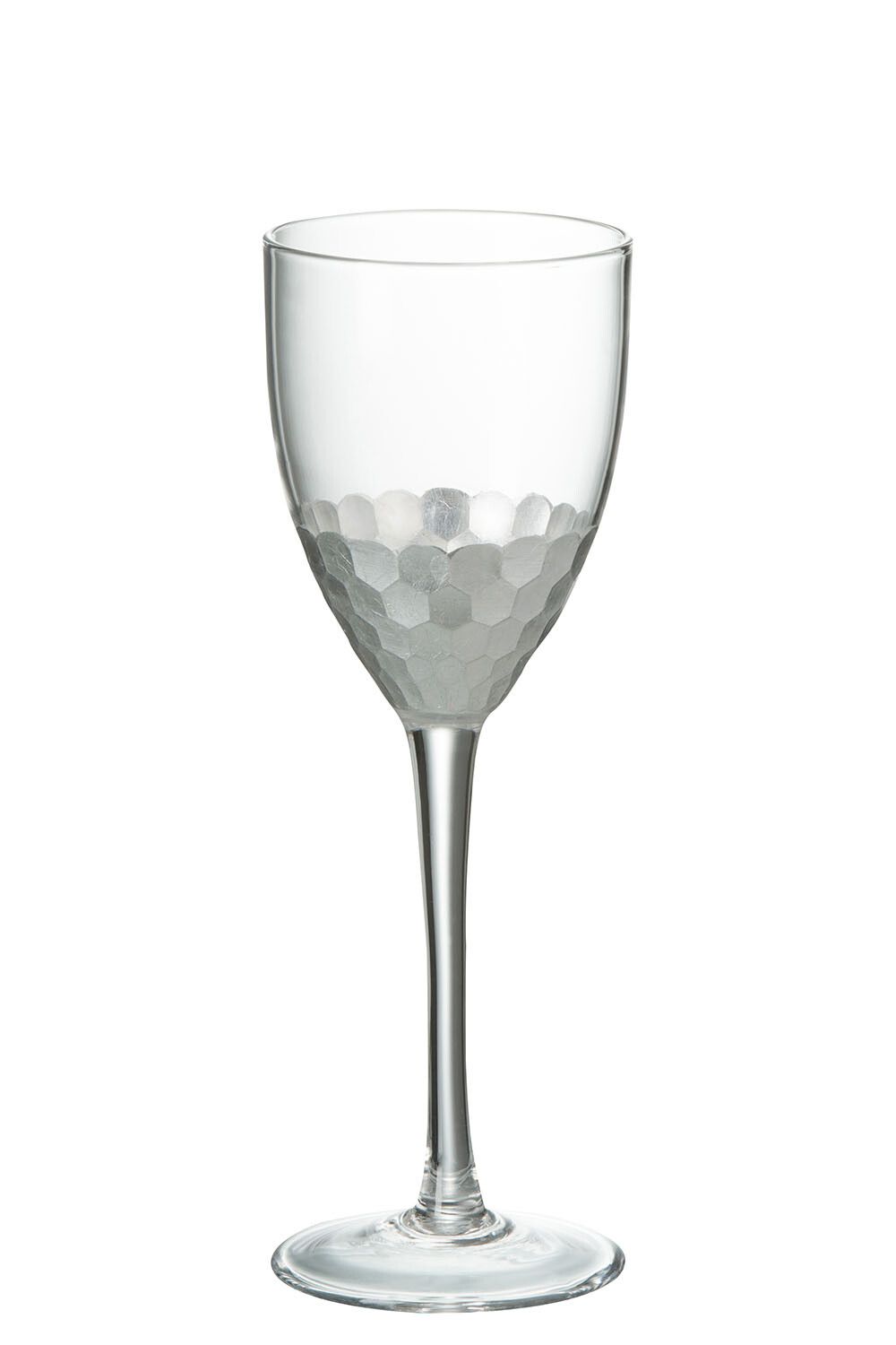 Verre a vin blanc verre transparent/argent - Set de 6