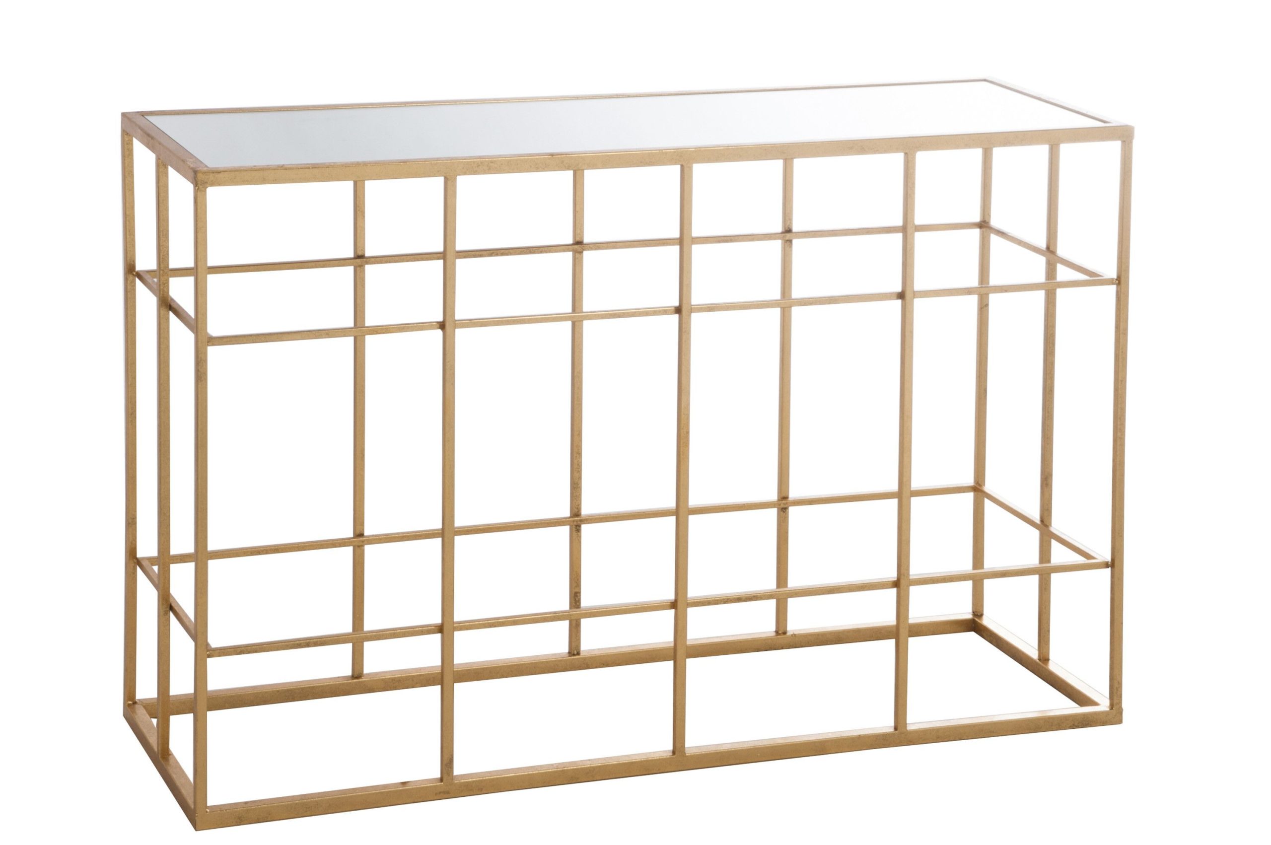Console barre metal/verre or