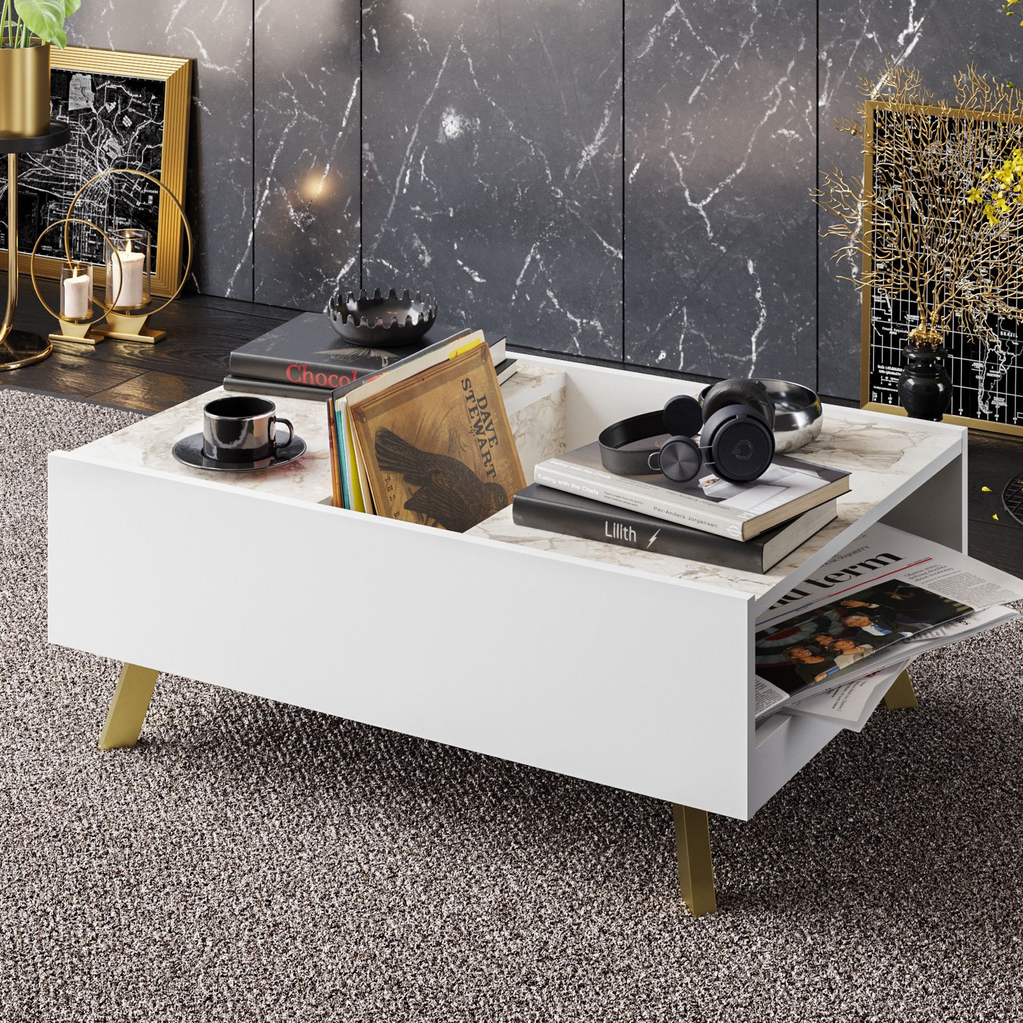 Frida Table basse | 100 % MÉLAMINE | Blanc