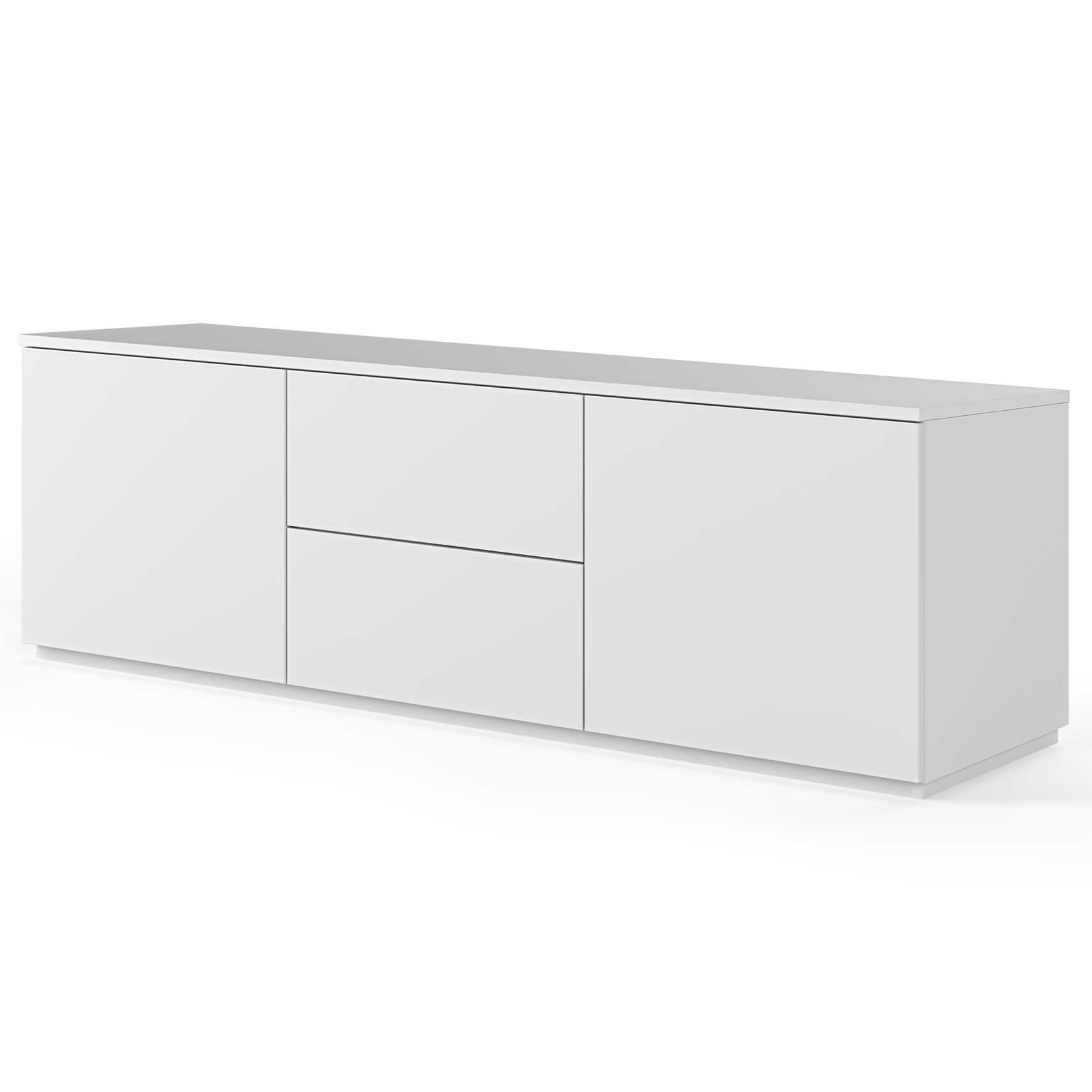 Bahut Join 180cm à 2 portes et 2 tiroirs - blanc mat