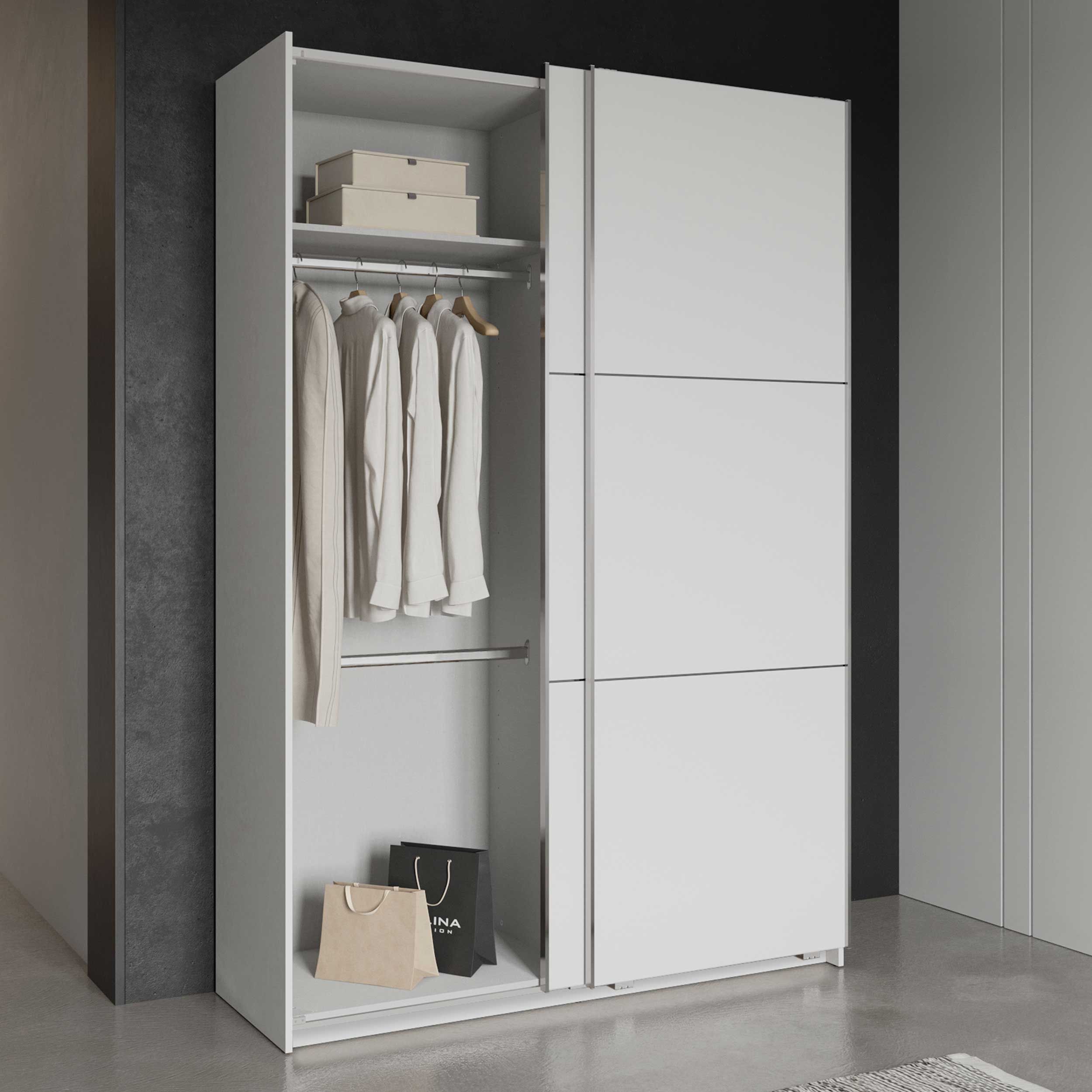 Armoire Alhambra - 148x60x223,70 cm - Blanc/panneau de particules