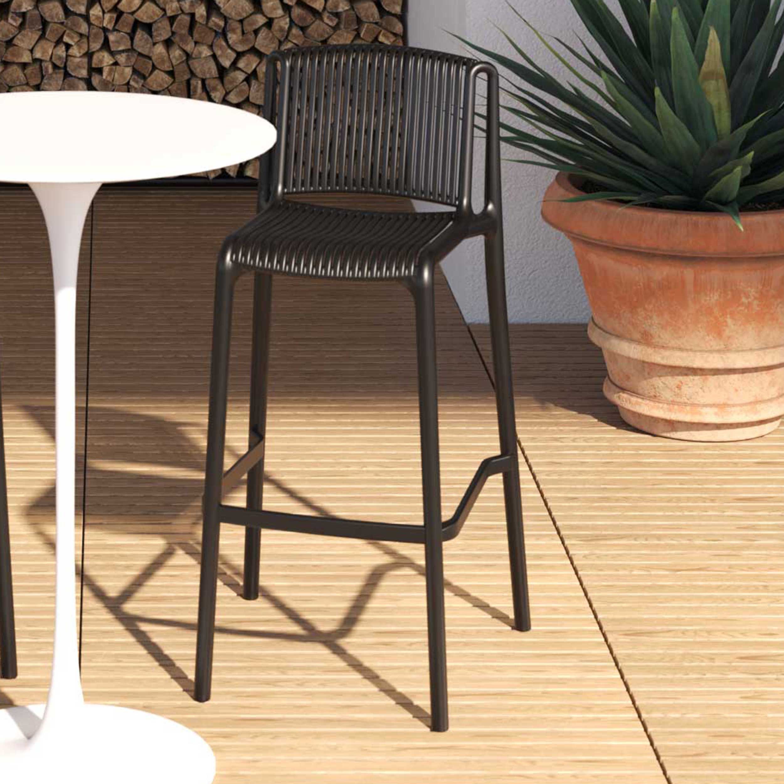 Tabouret de bar Morgana - plastique - noir