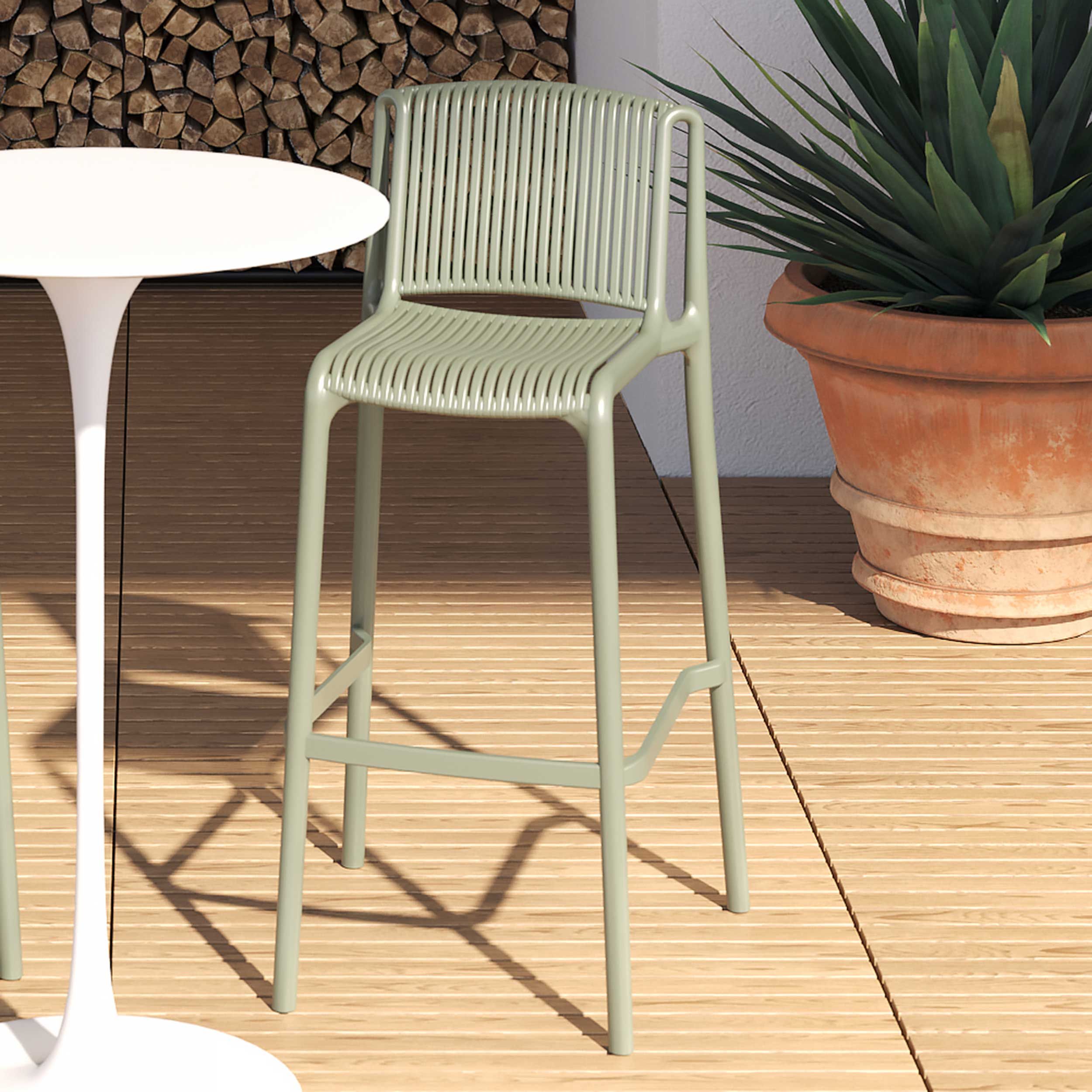 Tabouret de bar Morgana - plastique - vert