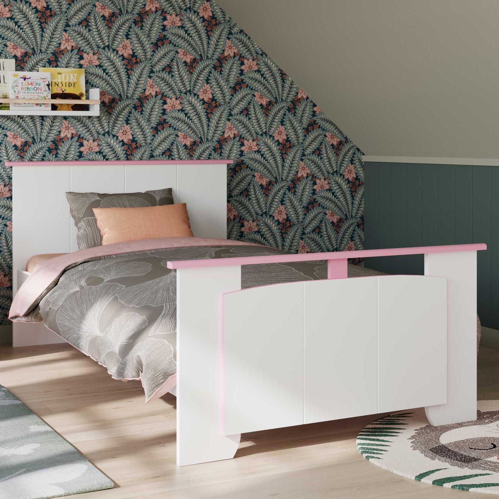 Lit enfant Beauty 90x200 cm - rose/blanc