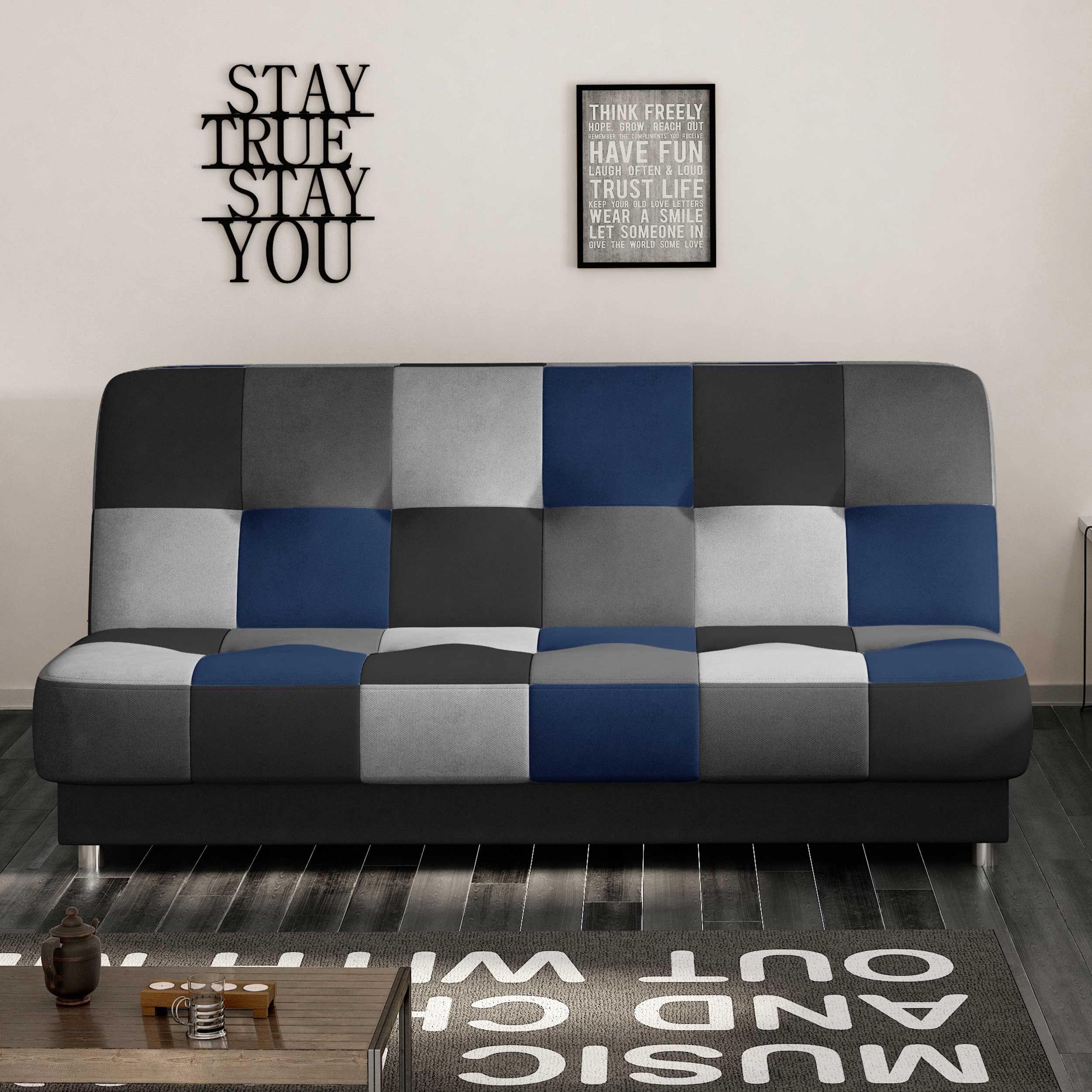 Canapé-lit Massimo | 90 x 190 cm | Bleu